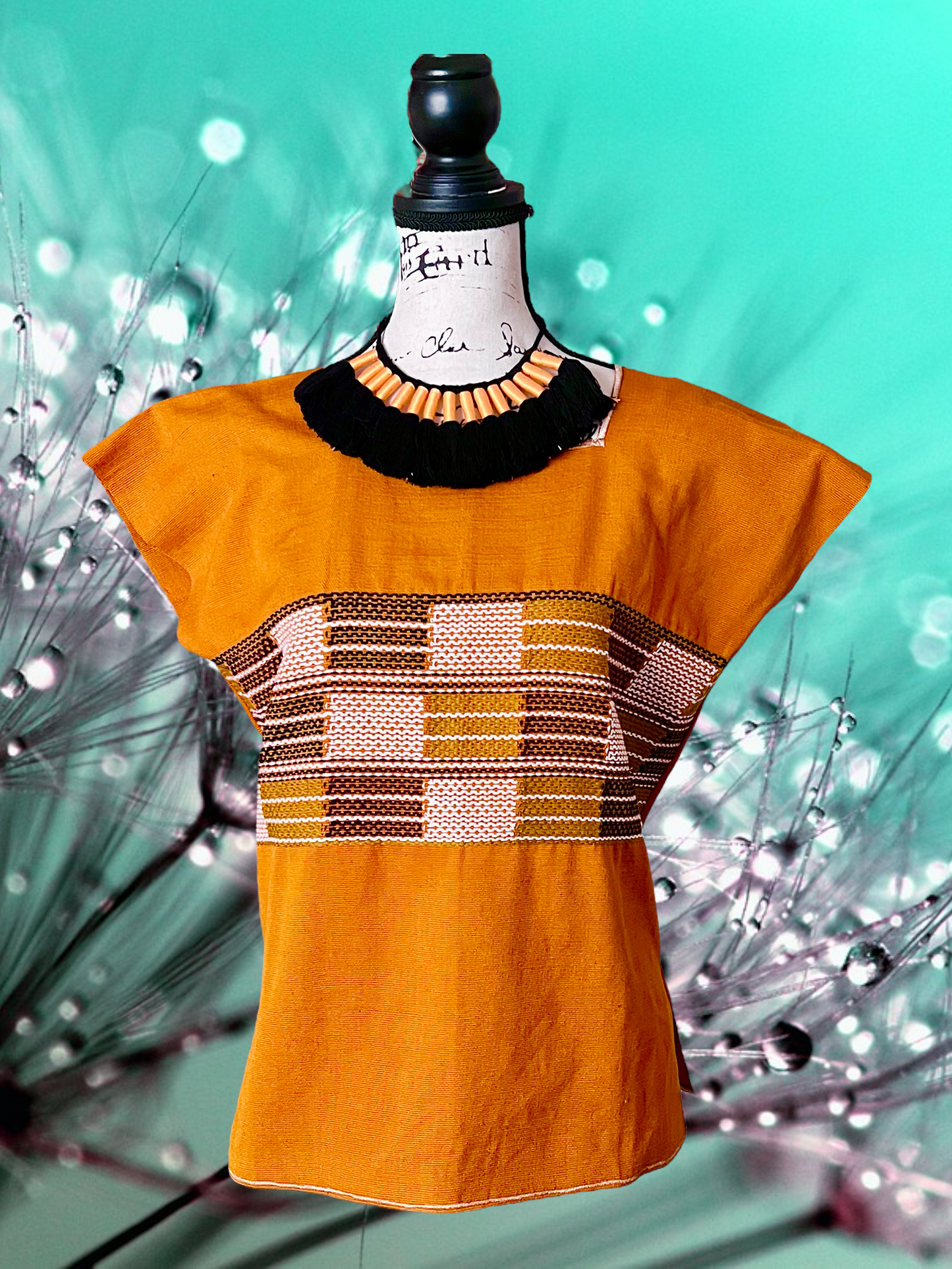 Amber Loom-woven Huipil/ Blouse