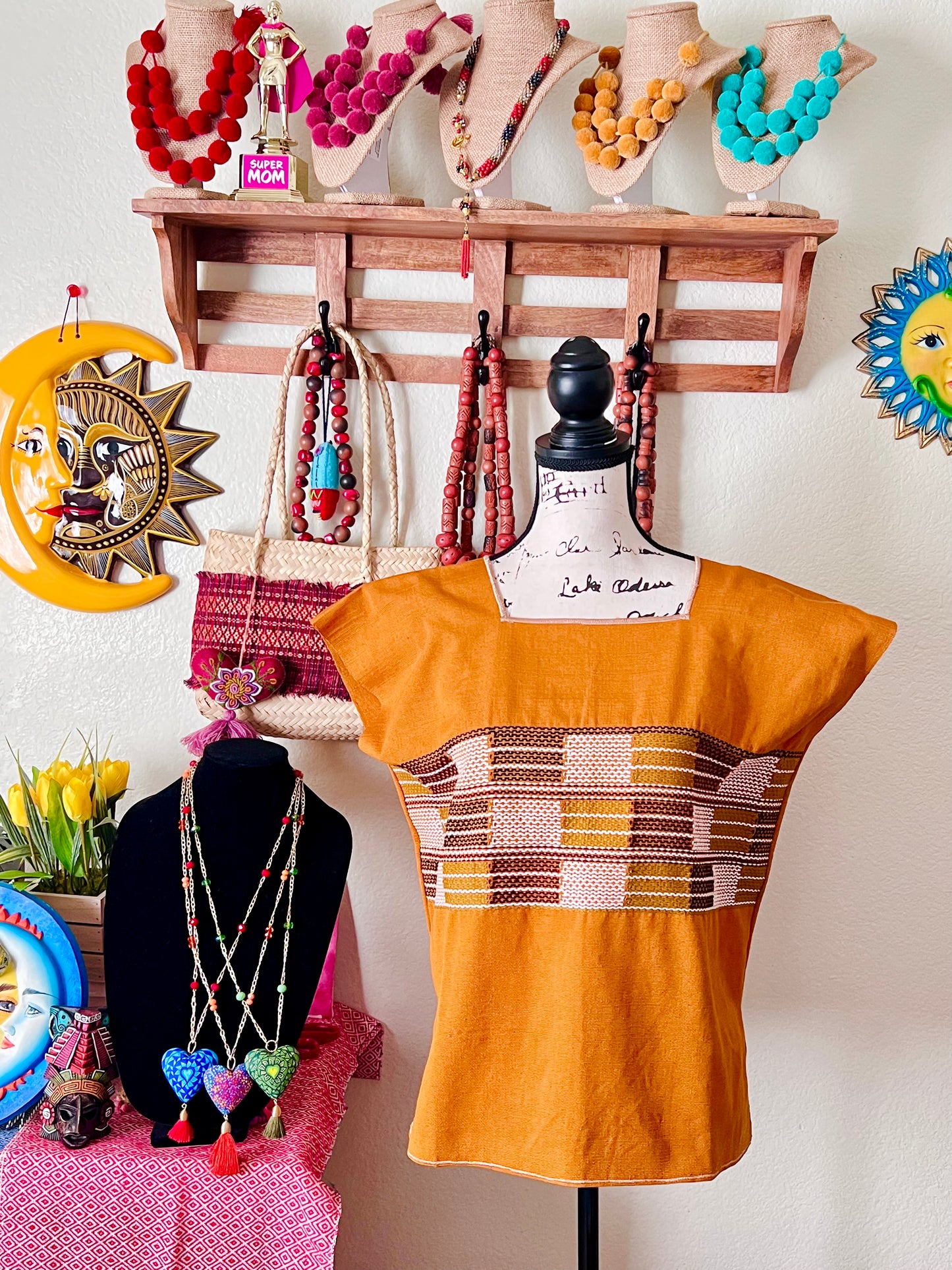 Amber Loom-woven Huipil/ Blouse