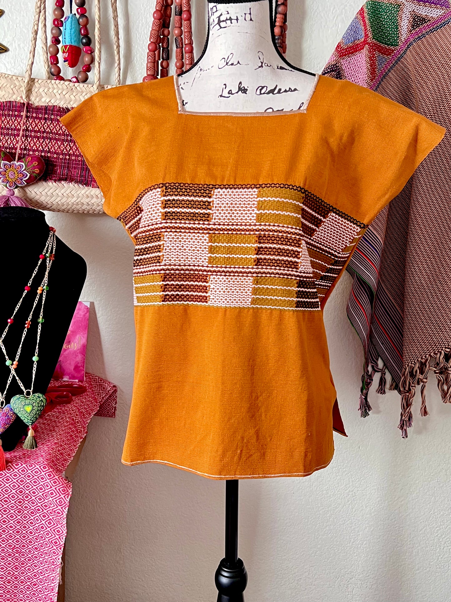Amber Loom-woven Huipil/ Blouse