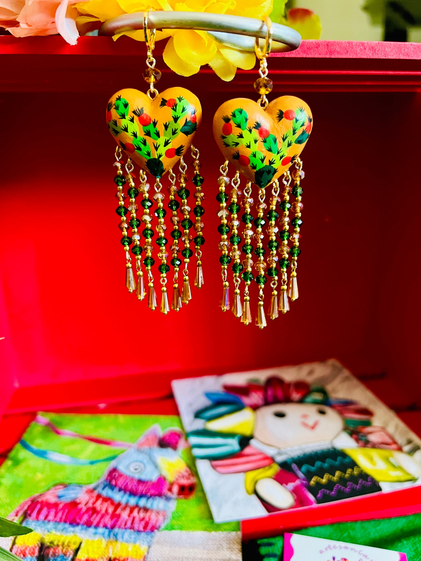 Copal Heart Dazzle Earrings