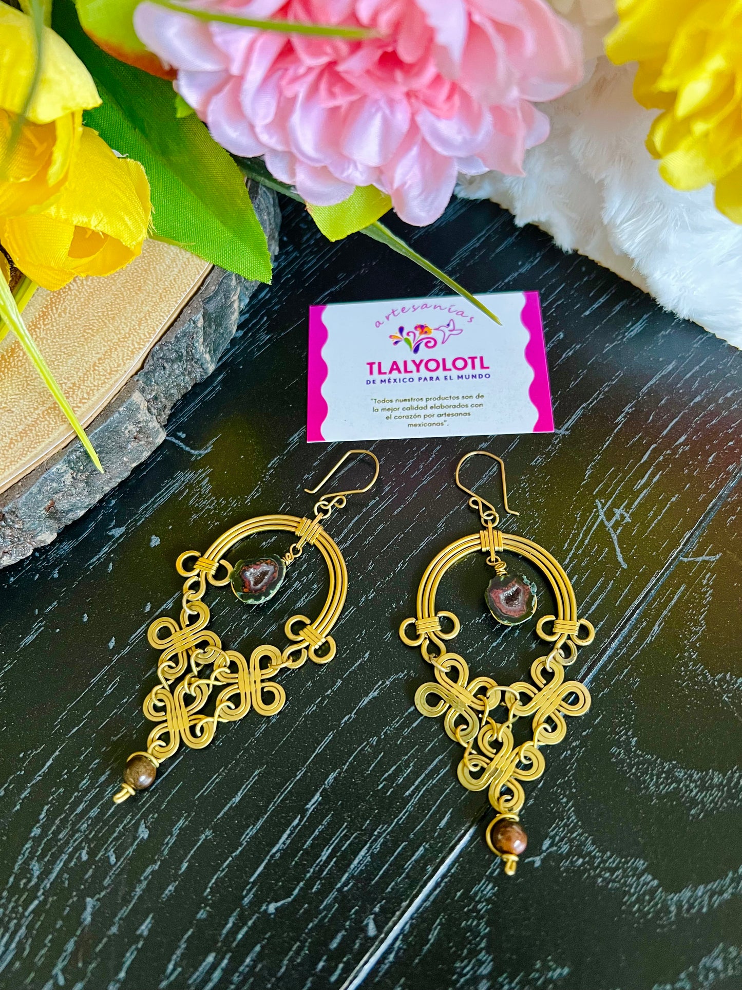Chandelier Agate Geode Earrings