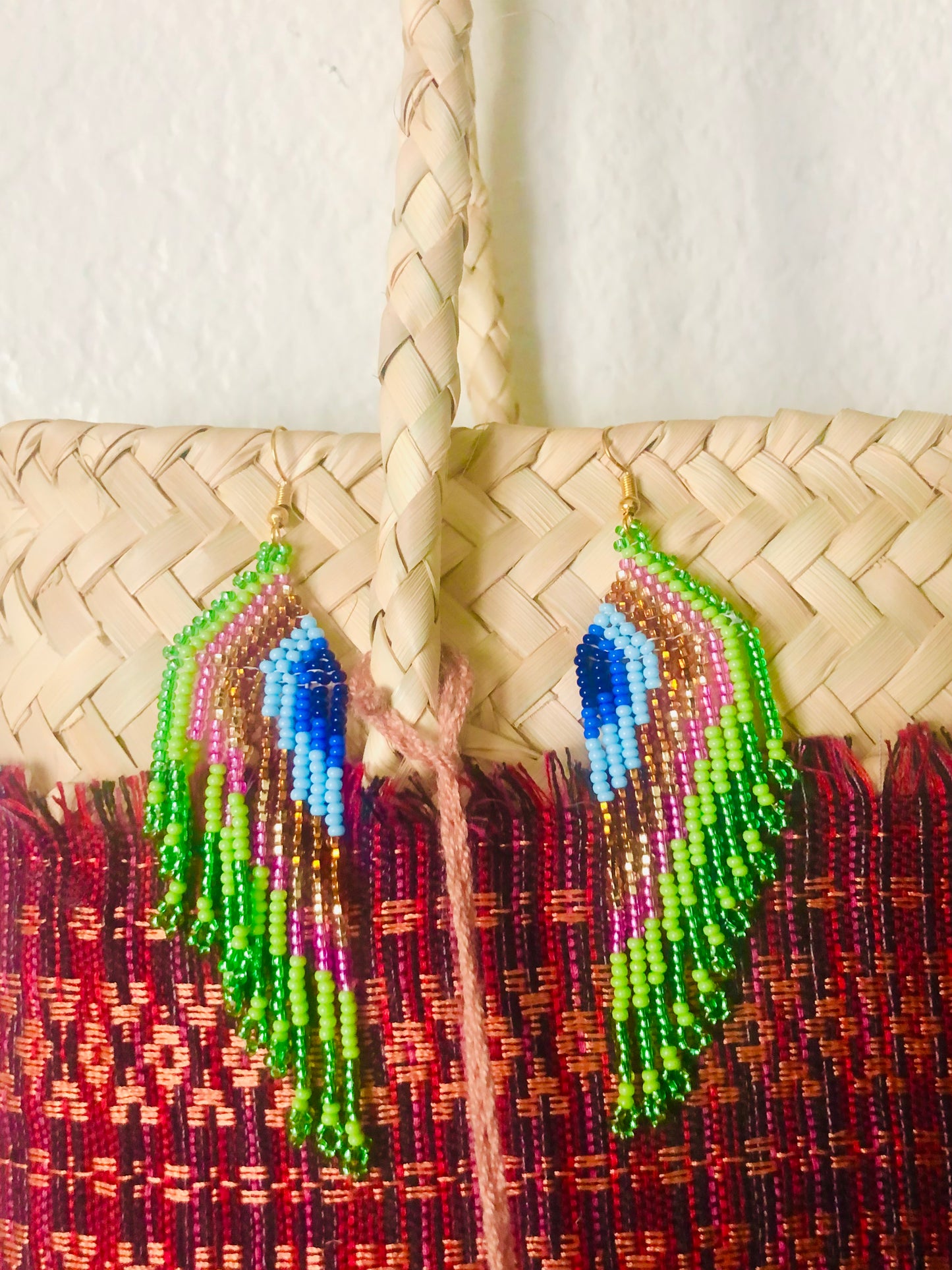 Peacock Beaded Earrings