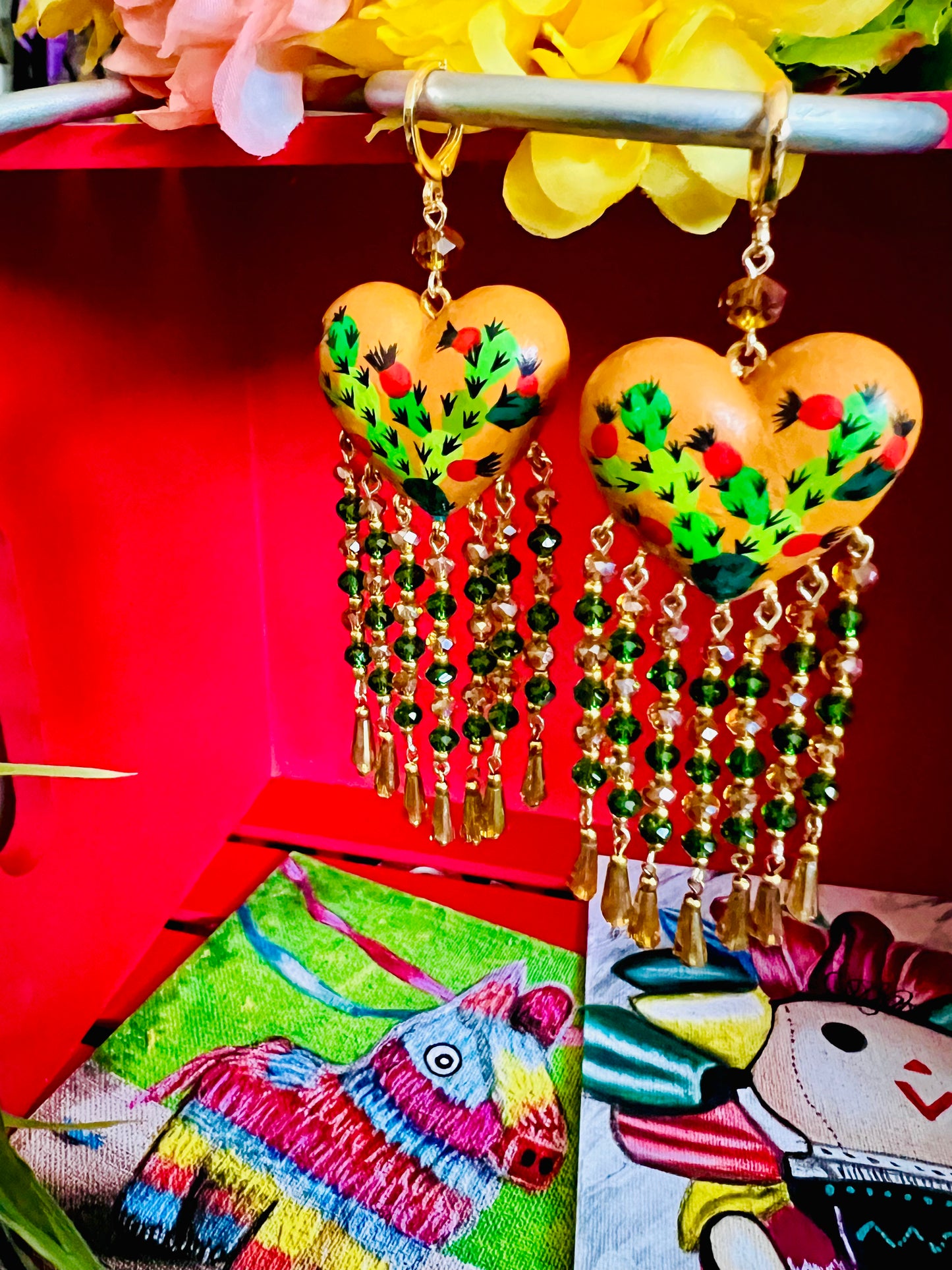 Copal Heart Dazzle Earrings