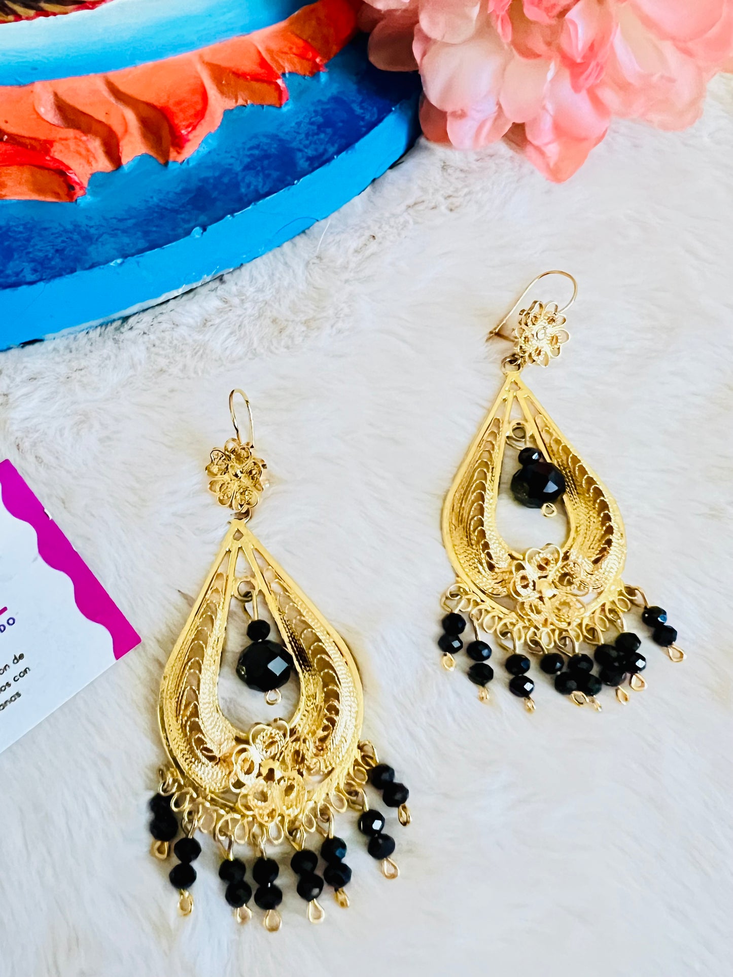 Maria Filigree Pear Shape Earrings