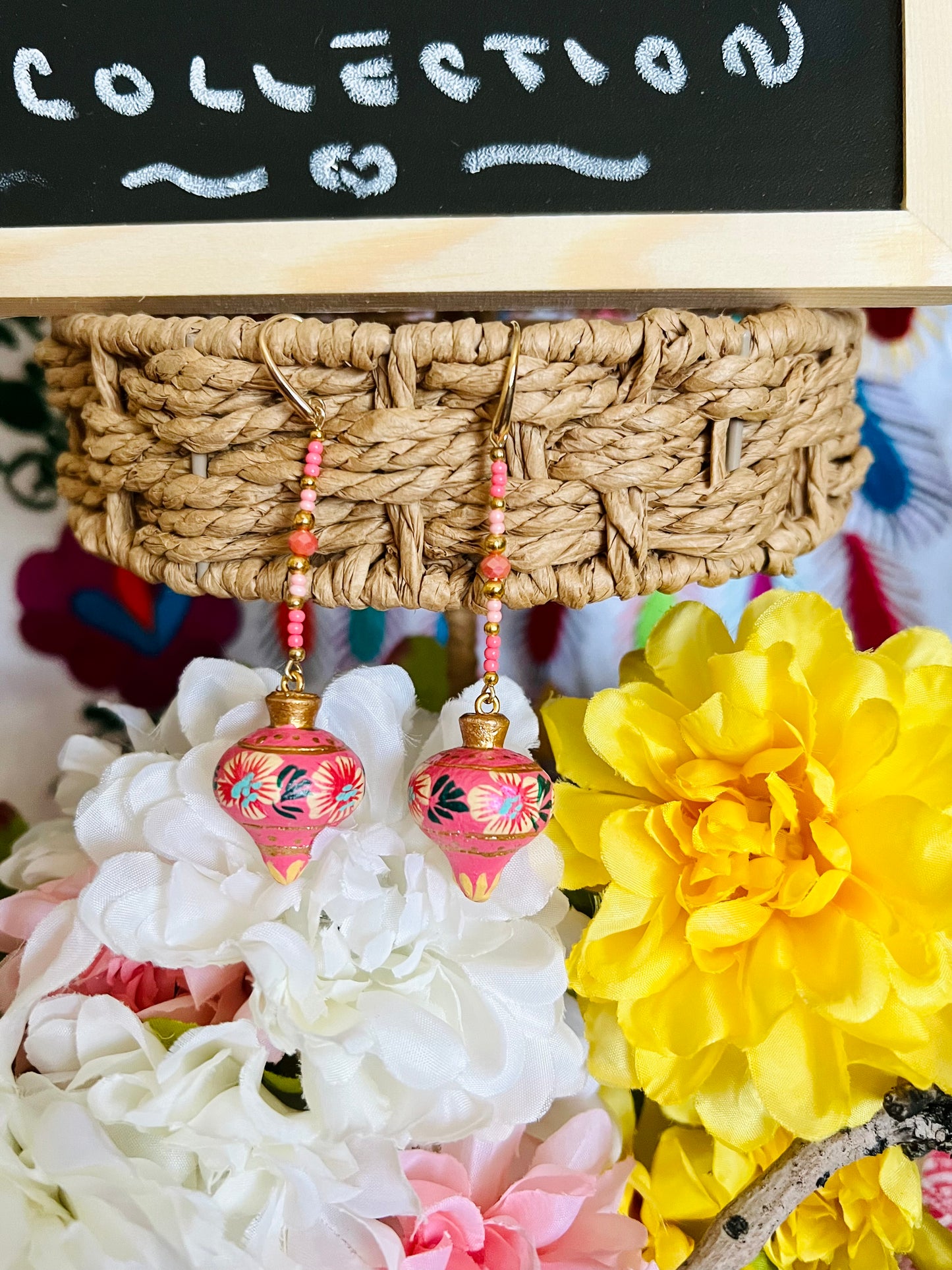 Wooden Trompo Earrings