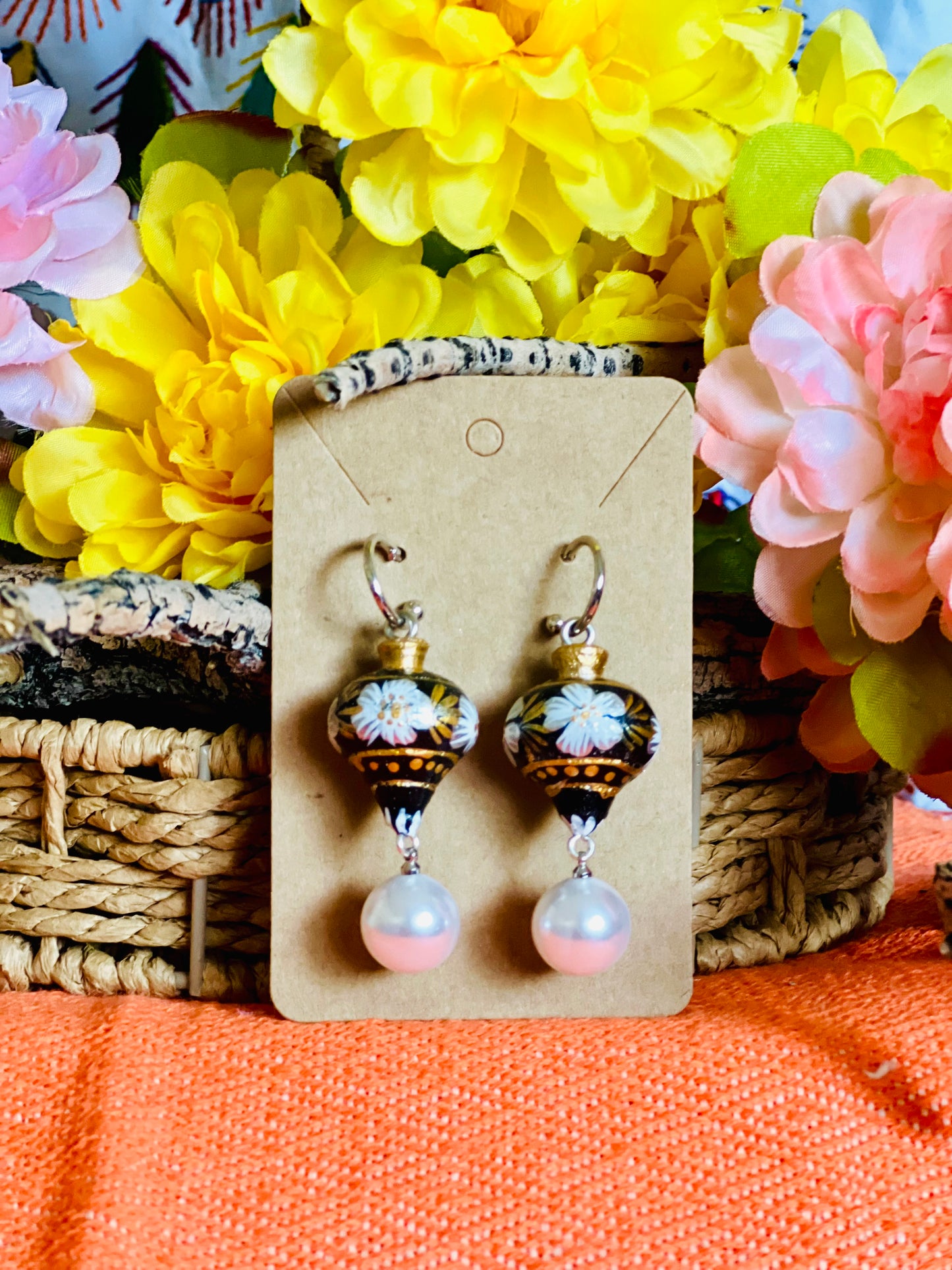 Wooden Trompo Earrings