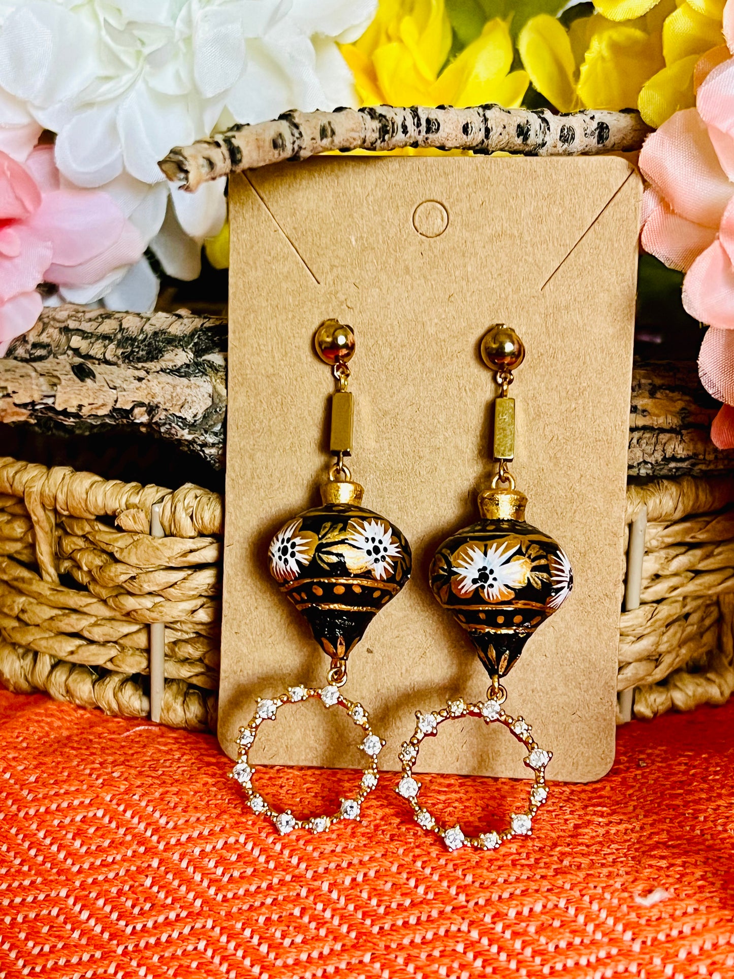 Wooden Trompo Earrings