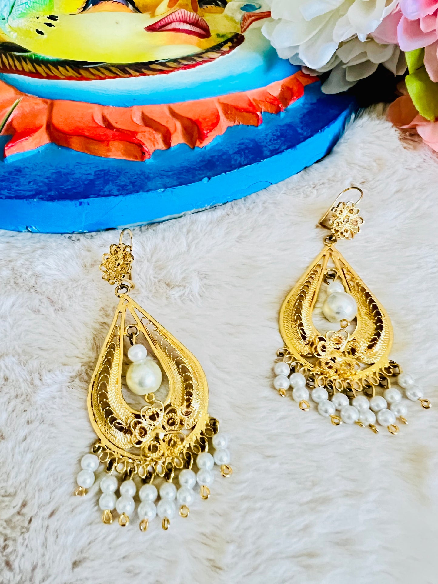 Maria Filigree Pear Shape Earrings