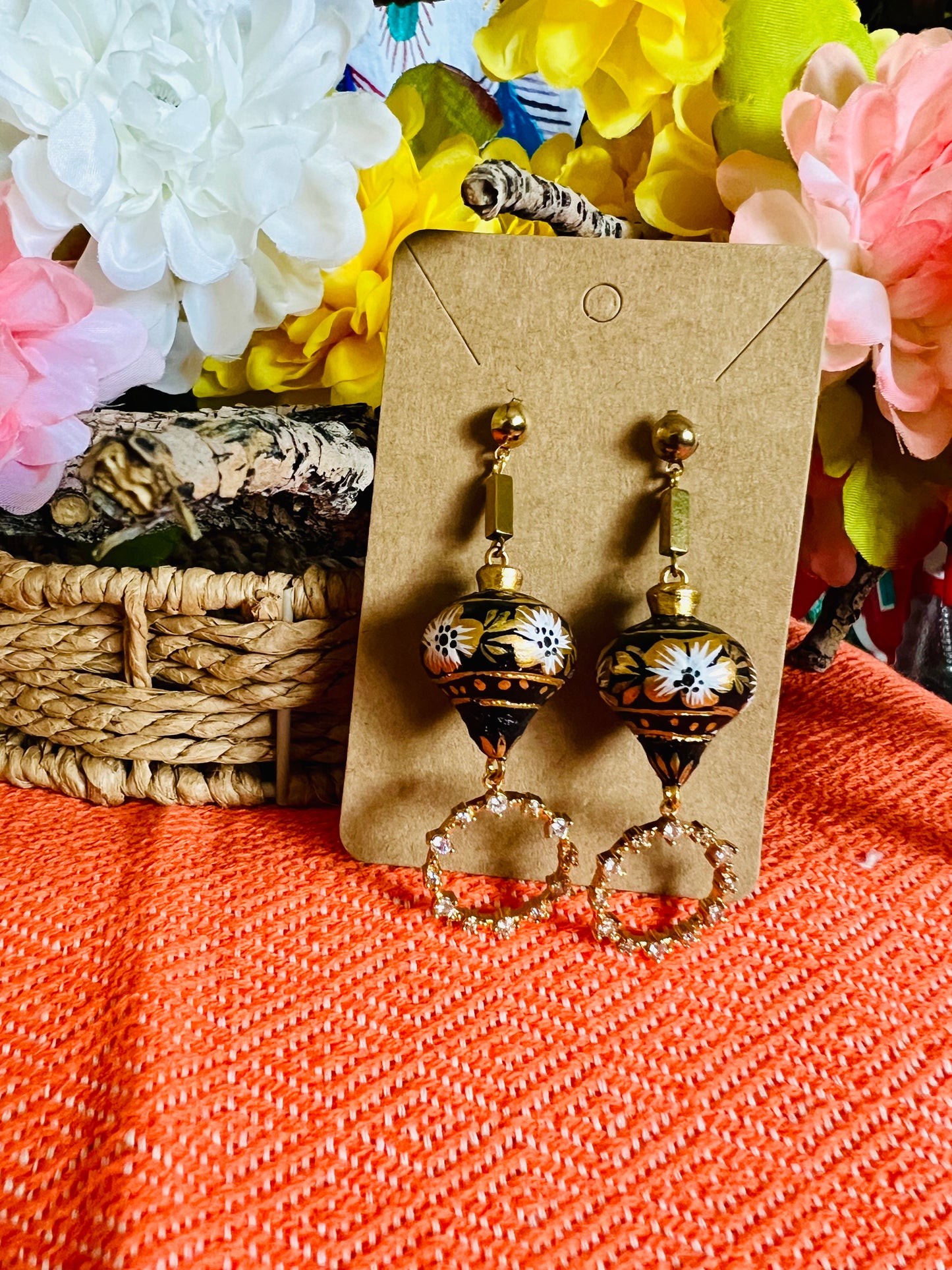 Wooden Trompo Earrings