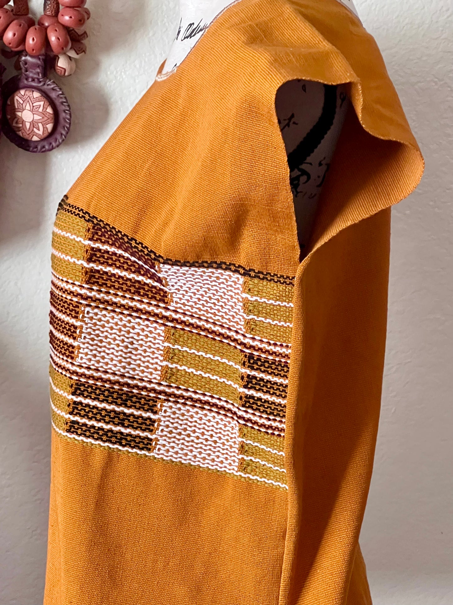 Amber Loom-woven  Huipil/ Blouse