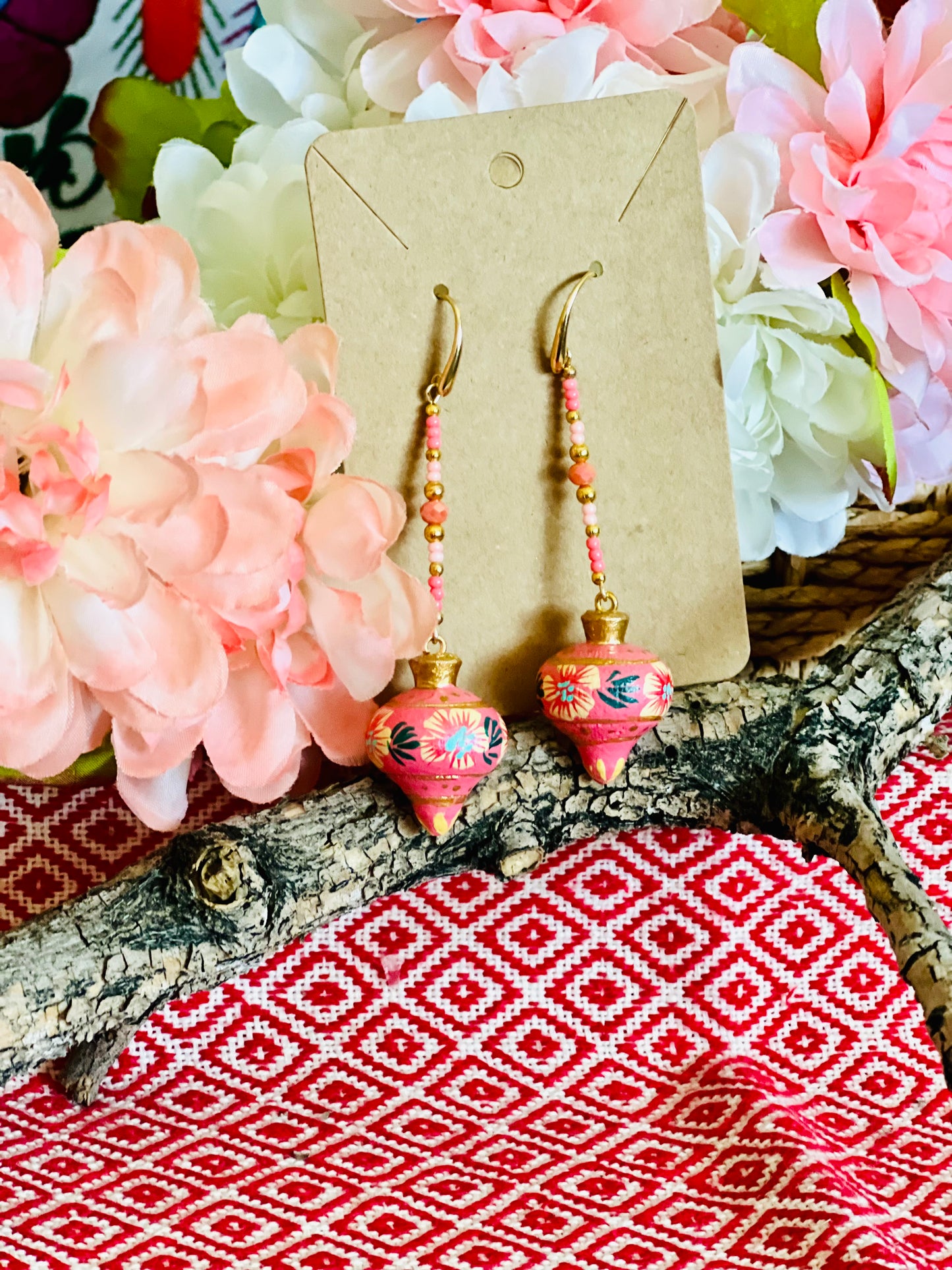 Wooden Trompo Earrings