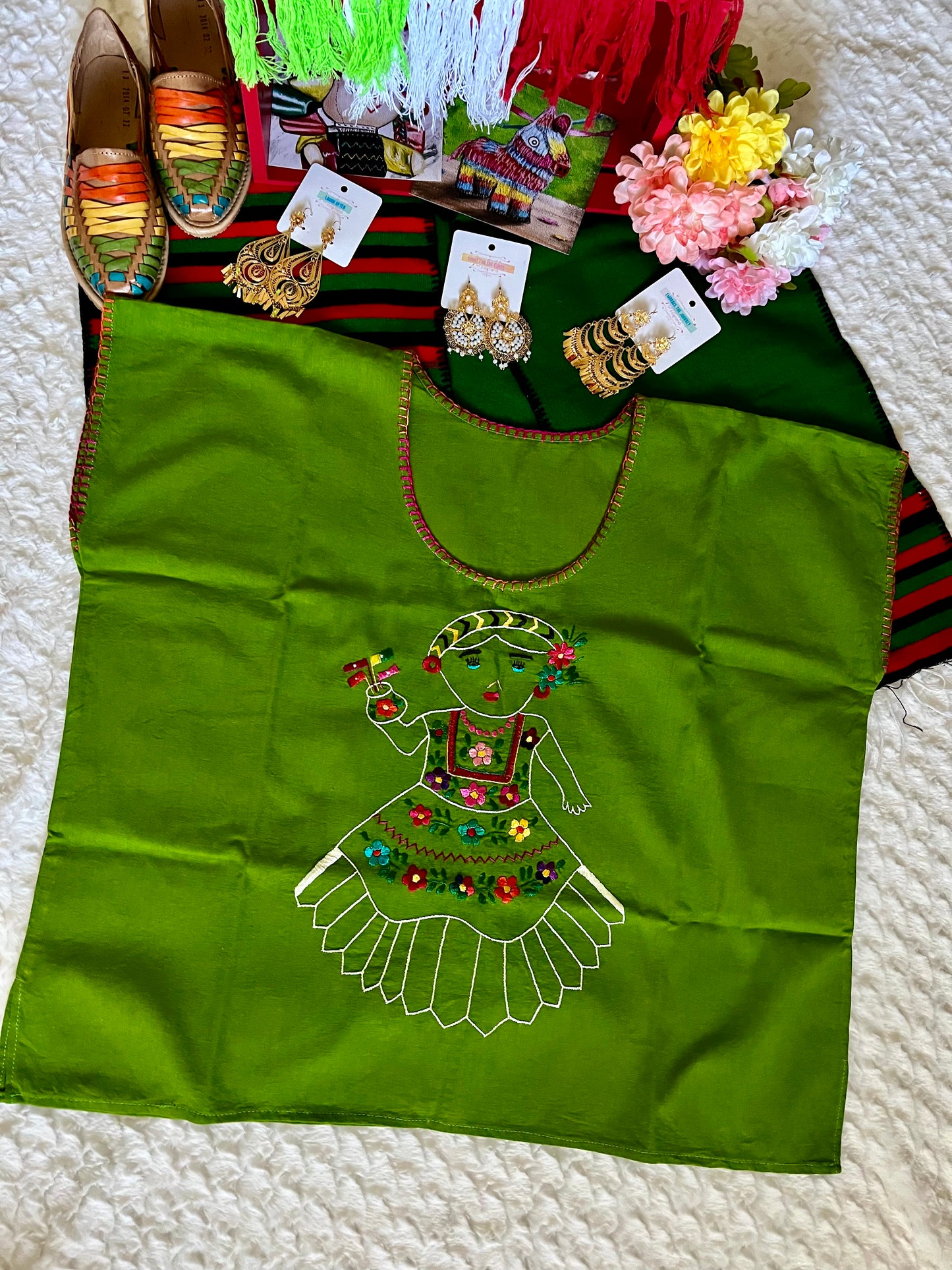 Tehuana Embroidered Blouse