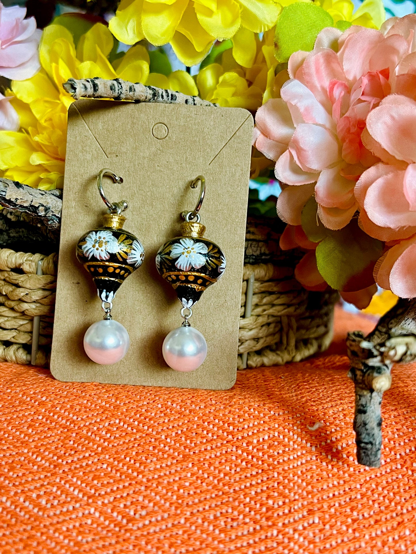 Wooden Trompo Earrings