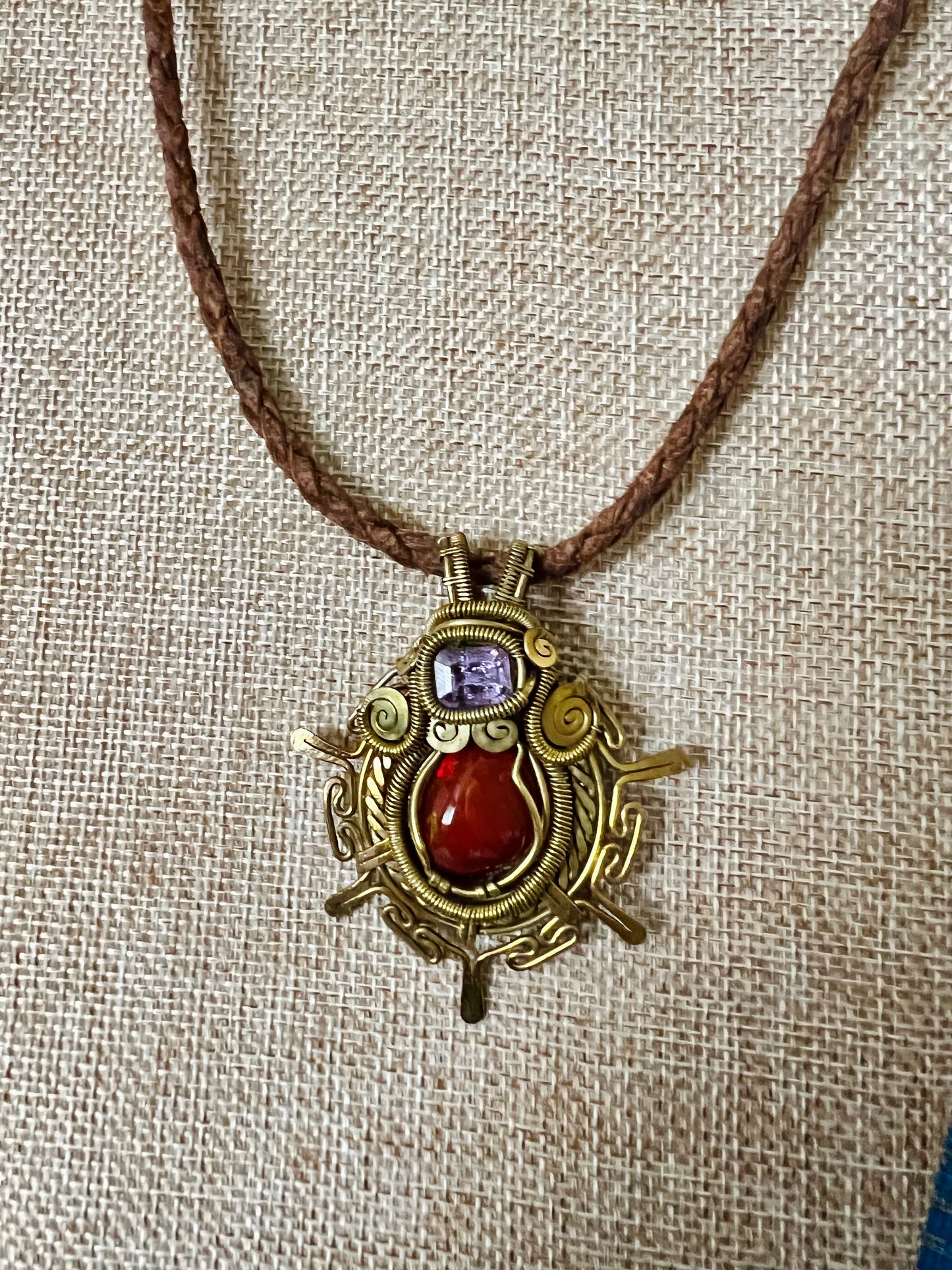 Carnelian Agate & Amethyst  Necklace