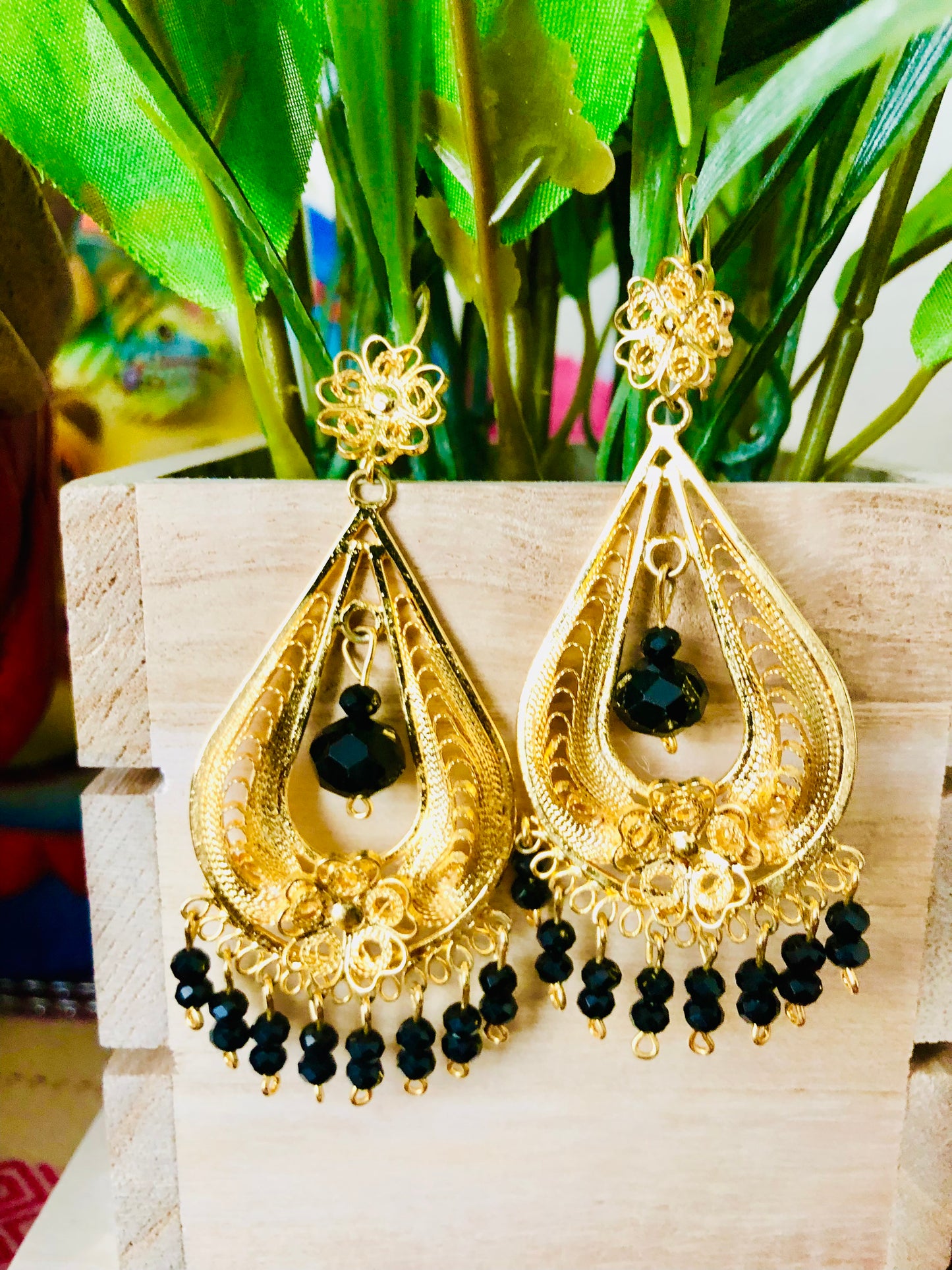 Maria Filigree Pear Shape Earrings