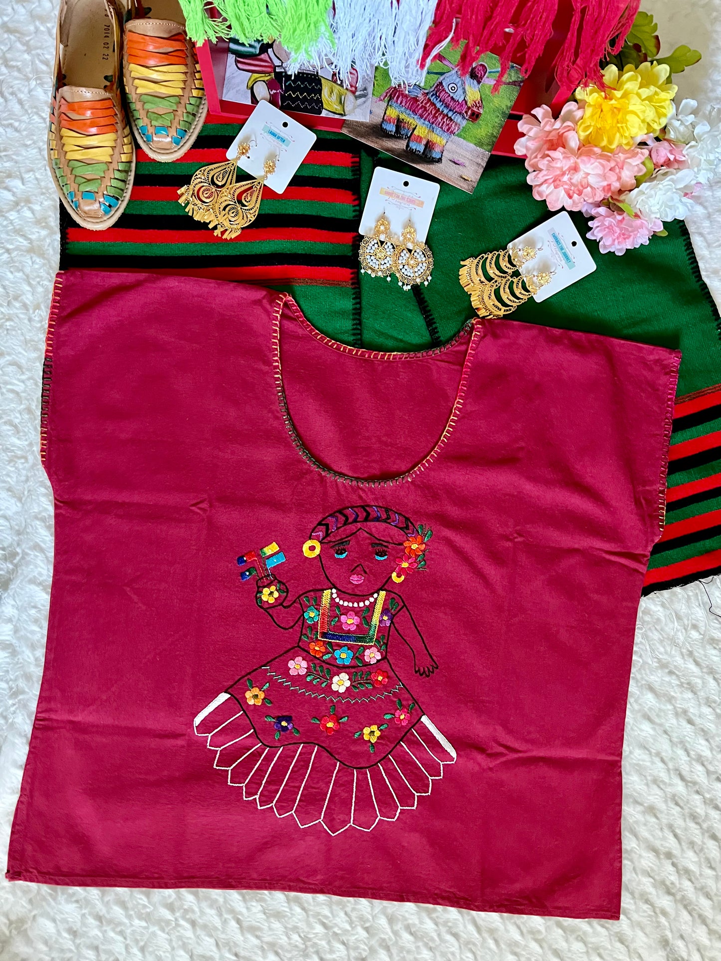 Tehuana Embroidered Blouse