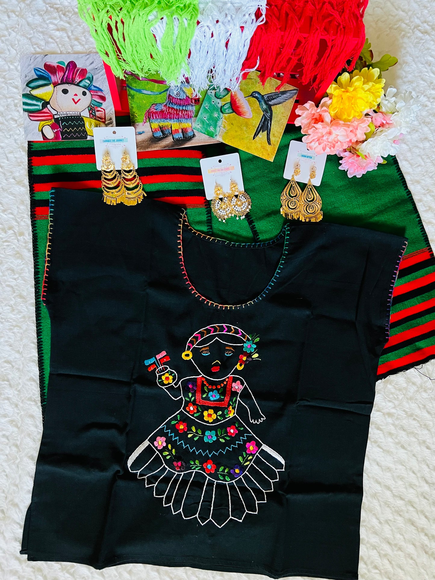 Tehuana Embroidered Blouse