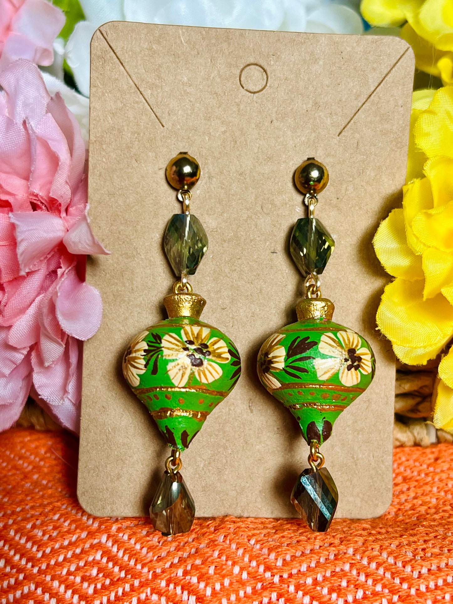 Wooden Trompo Earrings