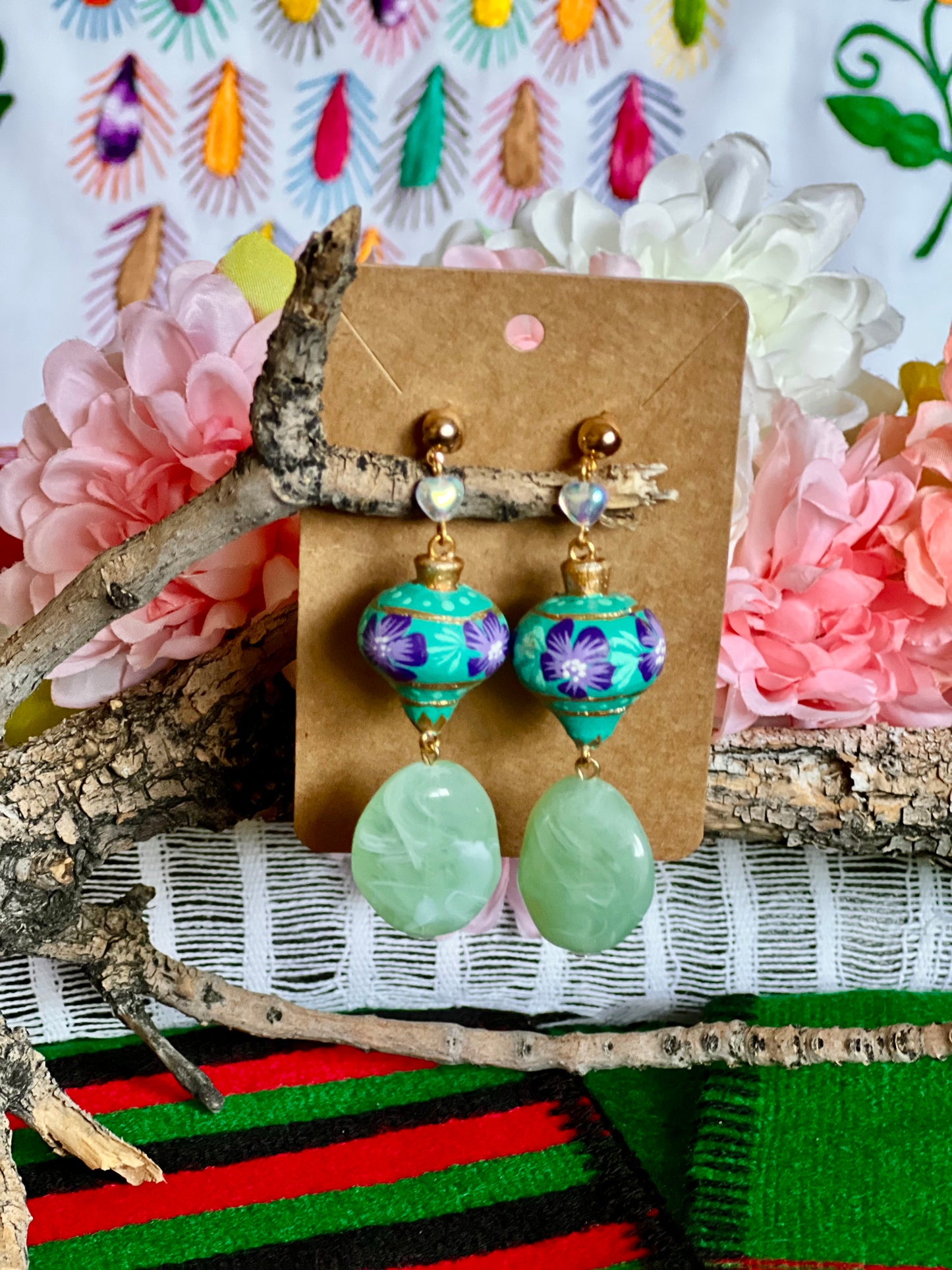 Wooden Trompo Earrings