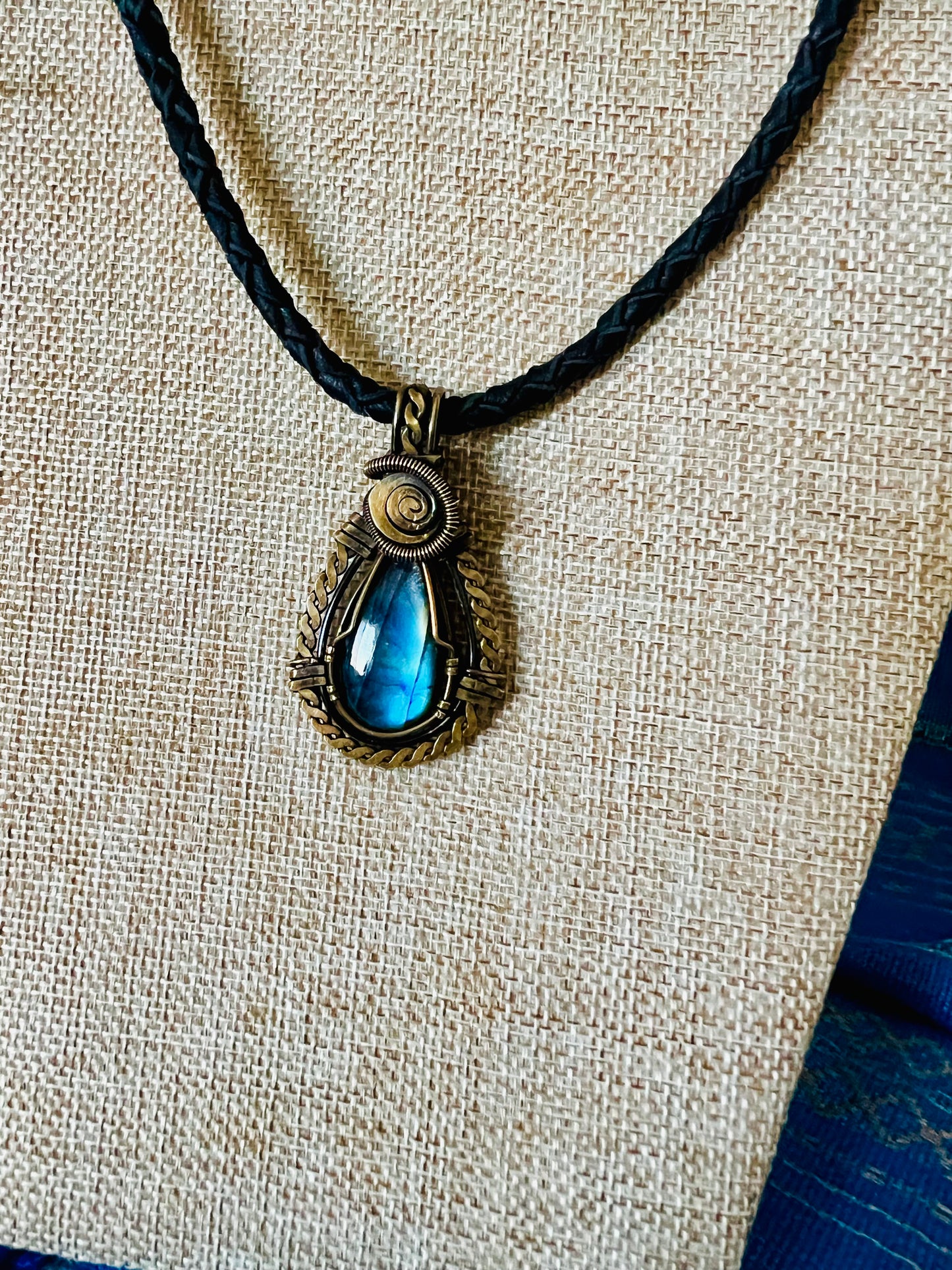 Blue  Flash Labradorite Pendant Necklace