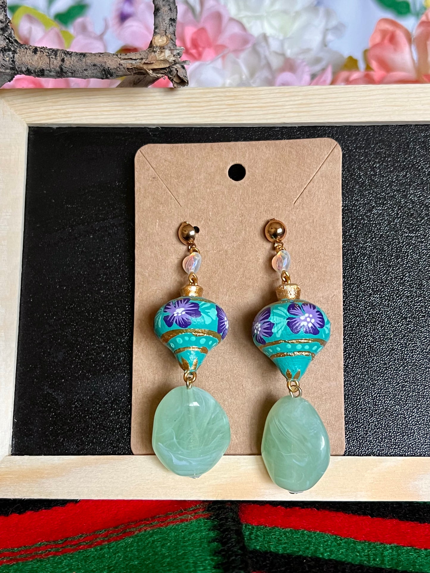 Wooden Trompo Earrings