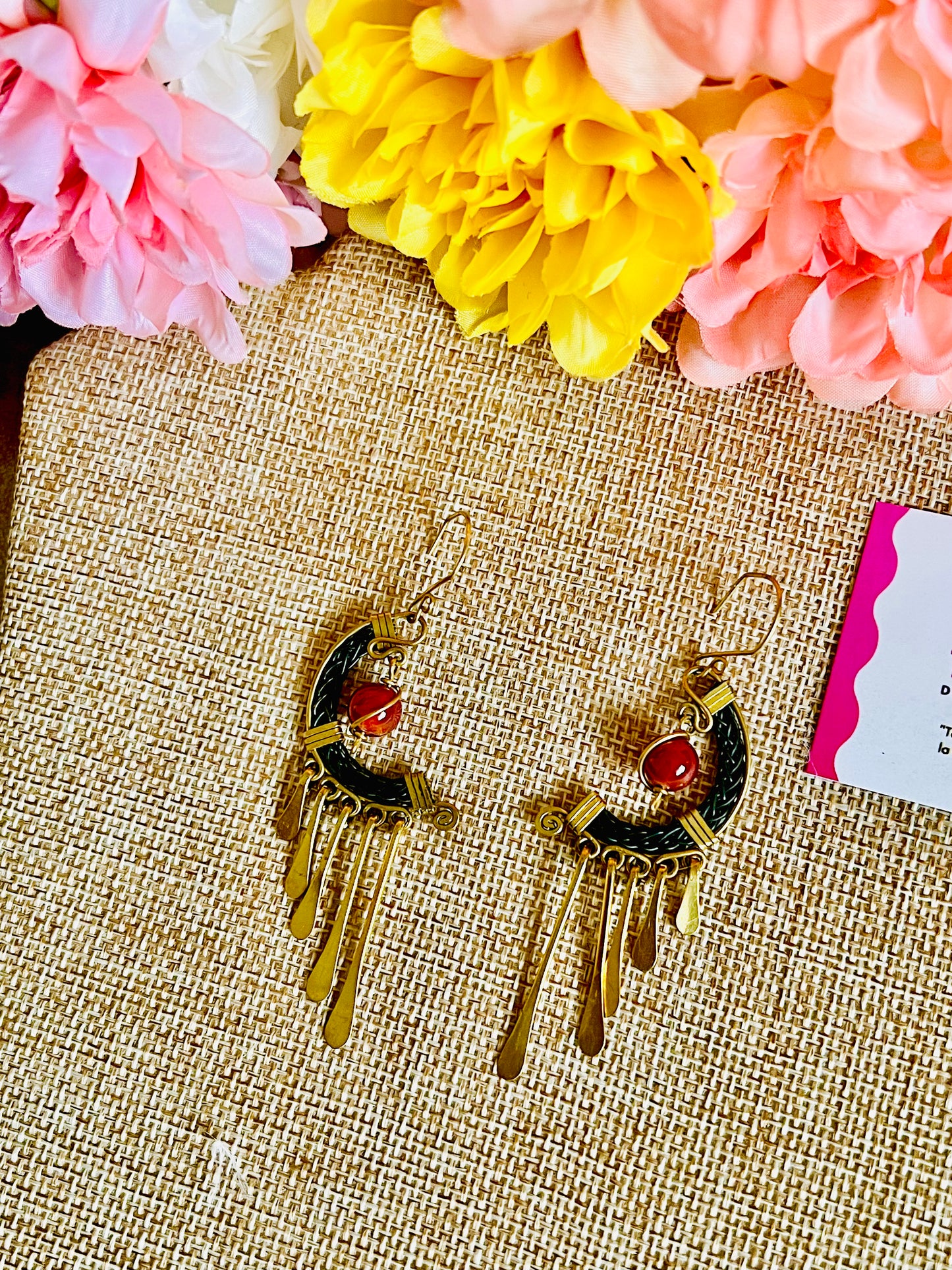 Brass Crescent Earrings