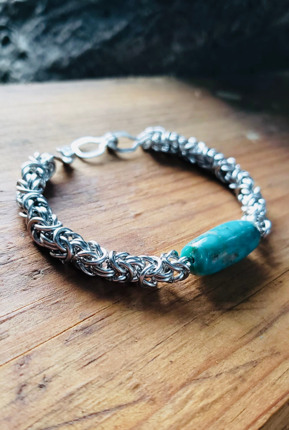 Stainless Steel Turquoise Bracelet