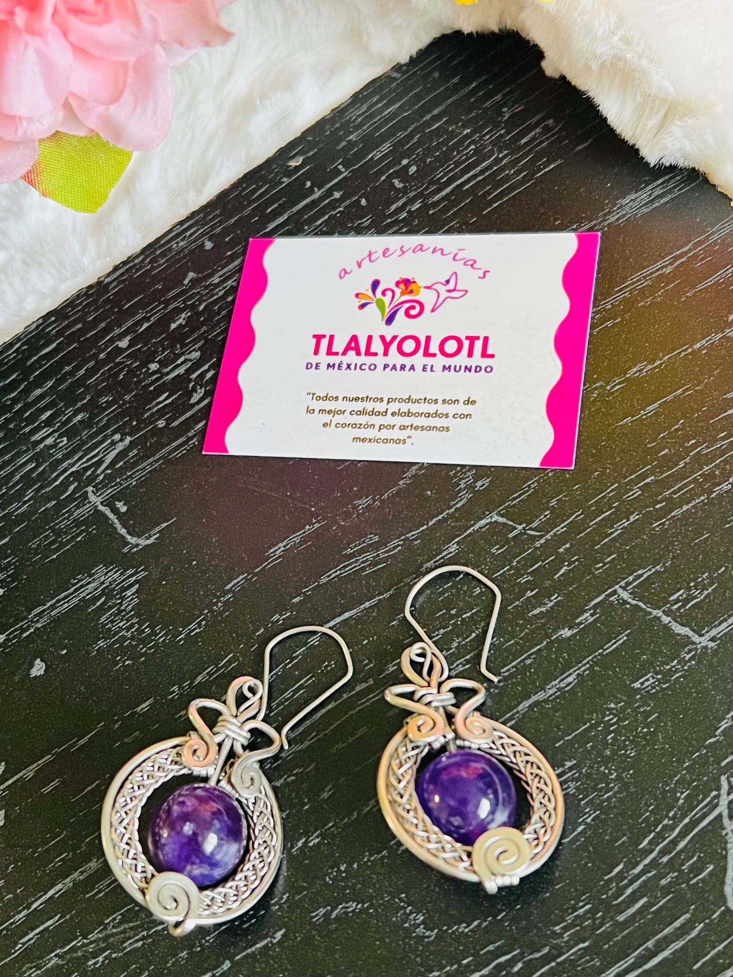 Amethyst Stainless Steel Earrings