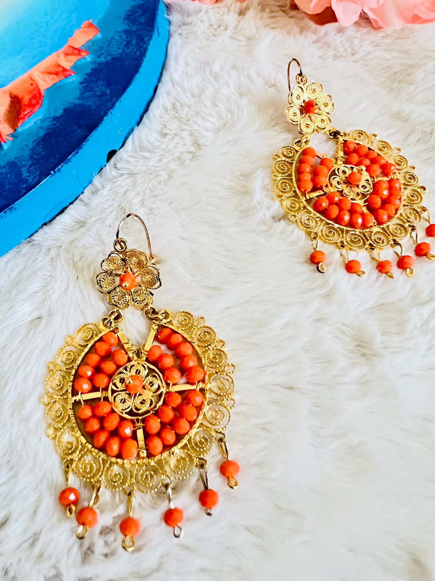 Rosario Filigree Round Earrings