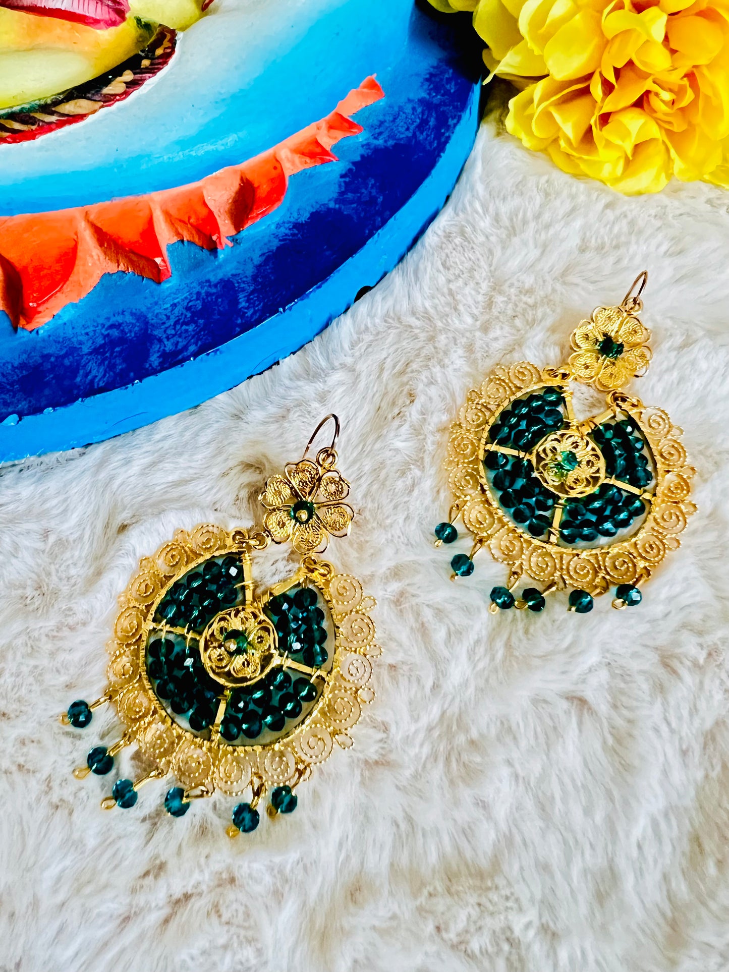 Rosario Filigree Round Earrings