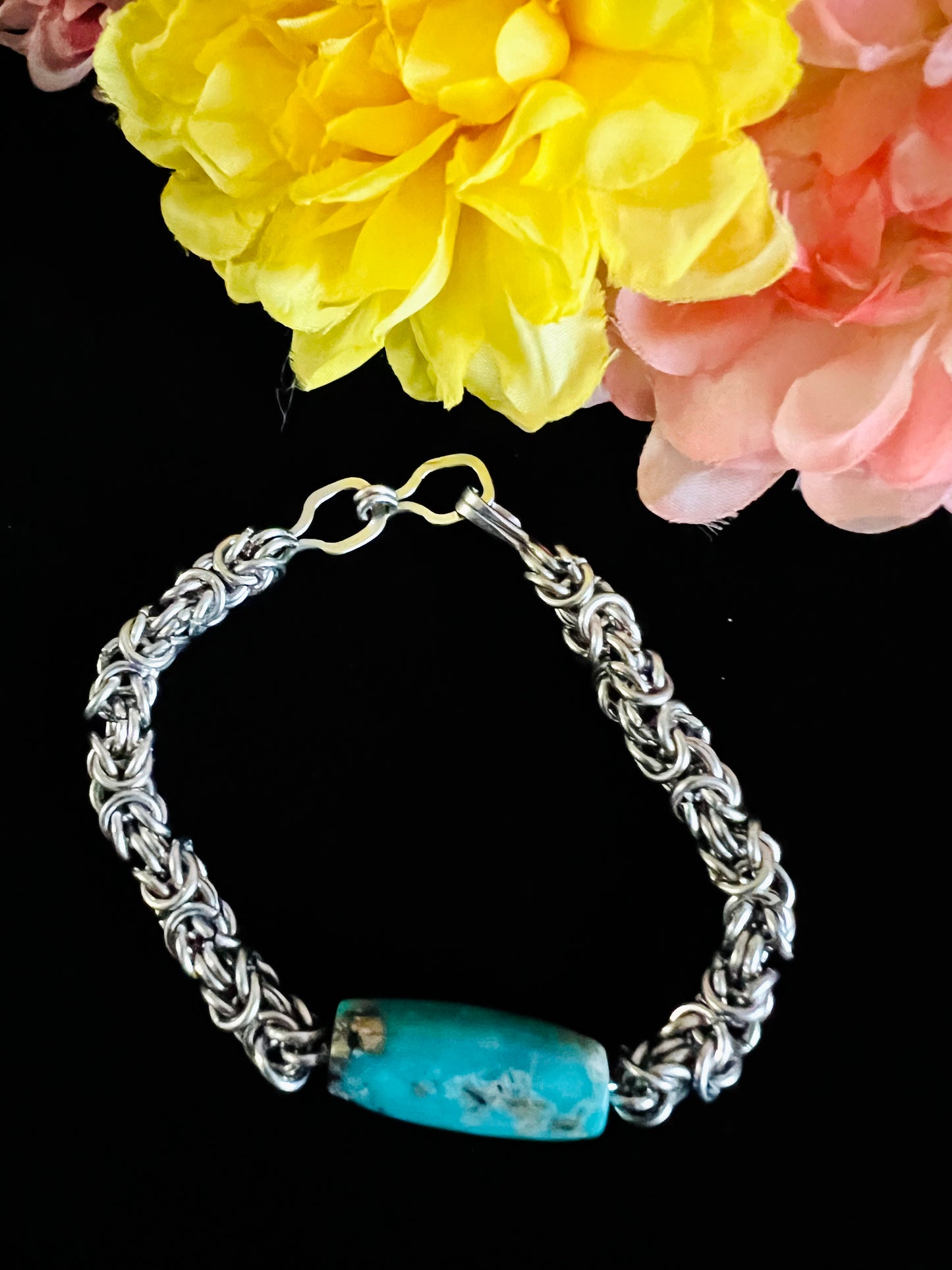 Stainless Steel Turquoise Bracelet