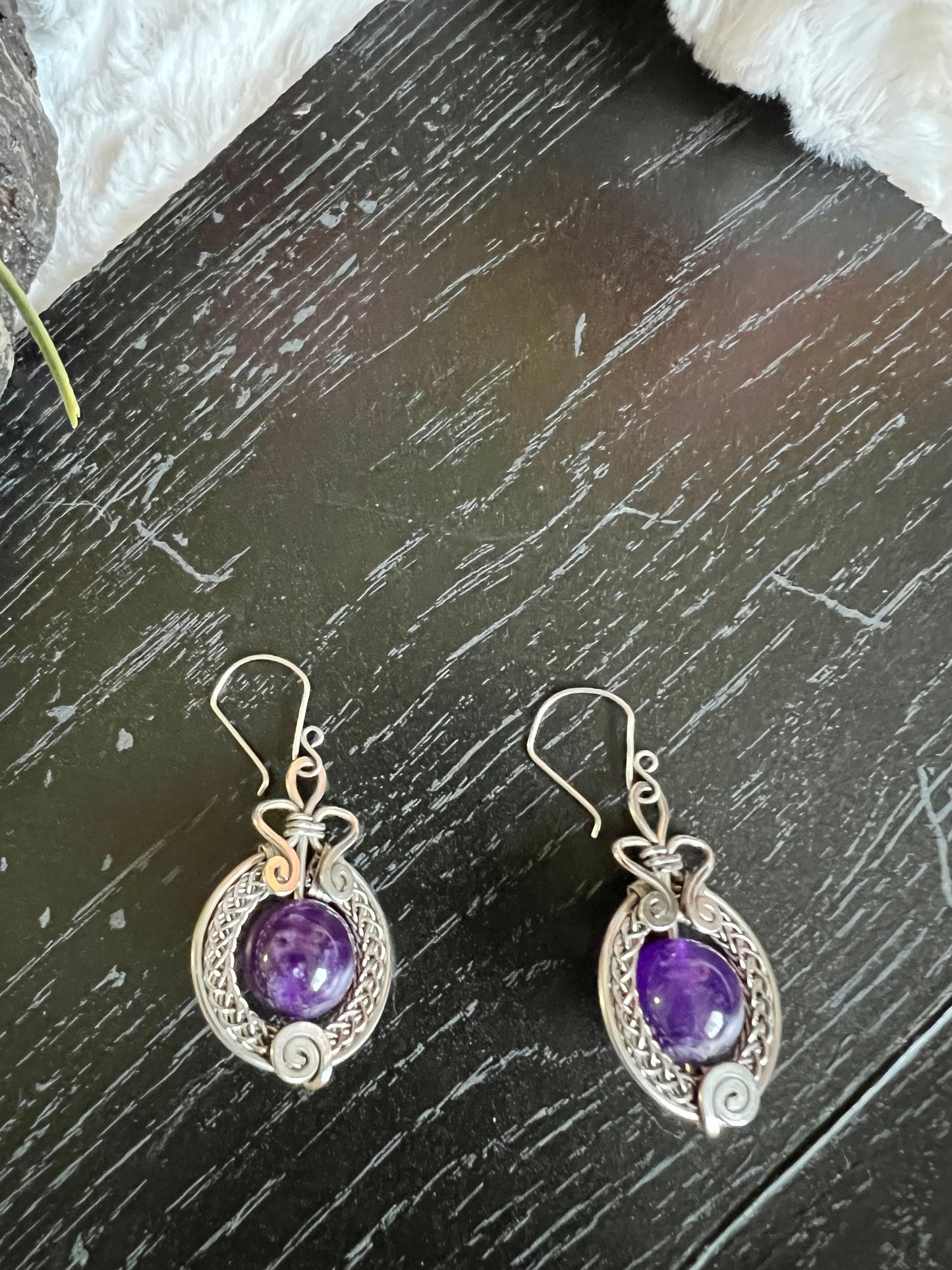 Amethyst Stainless Steel Earrings