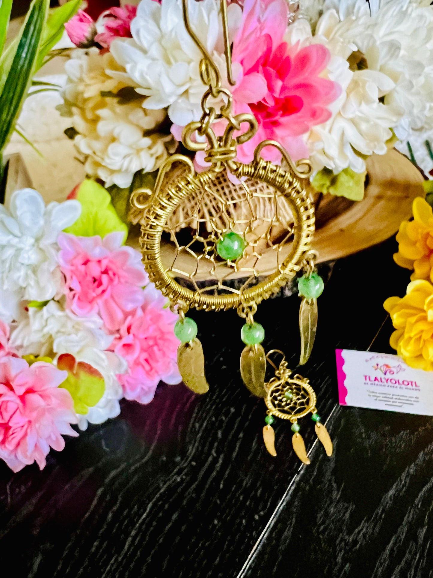 Dream Catcher Brass Earrings