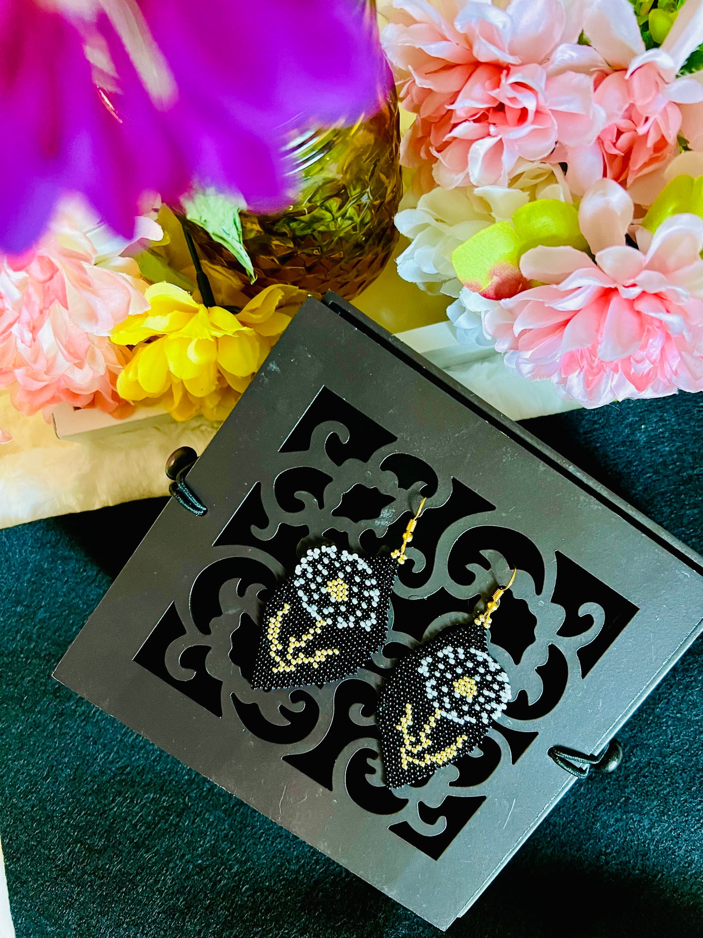 Dandelions Beaded Earrings