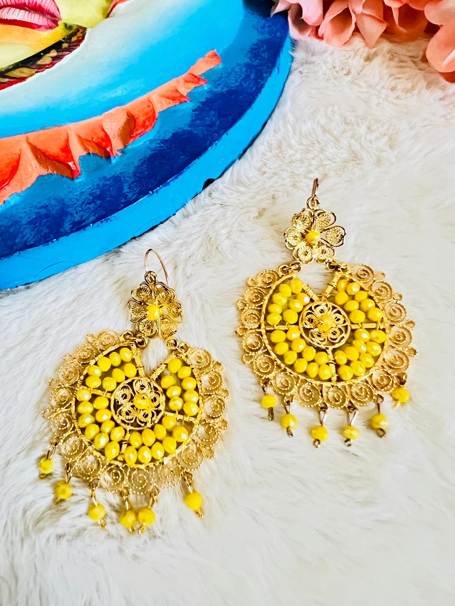 Rosario Filigree Round Earrings