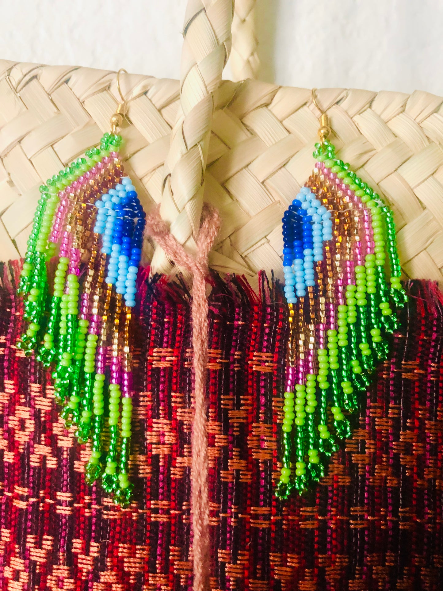 Peacock Beaded Earrings