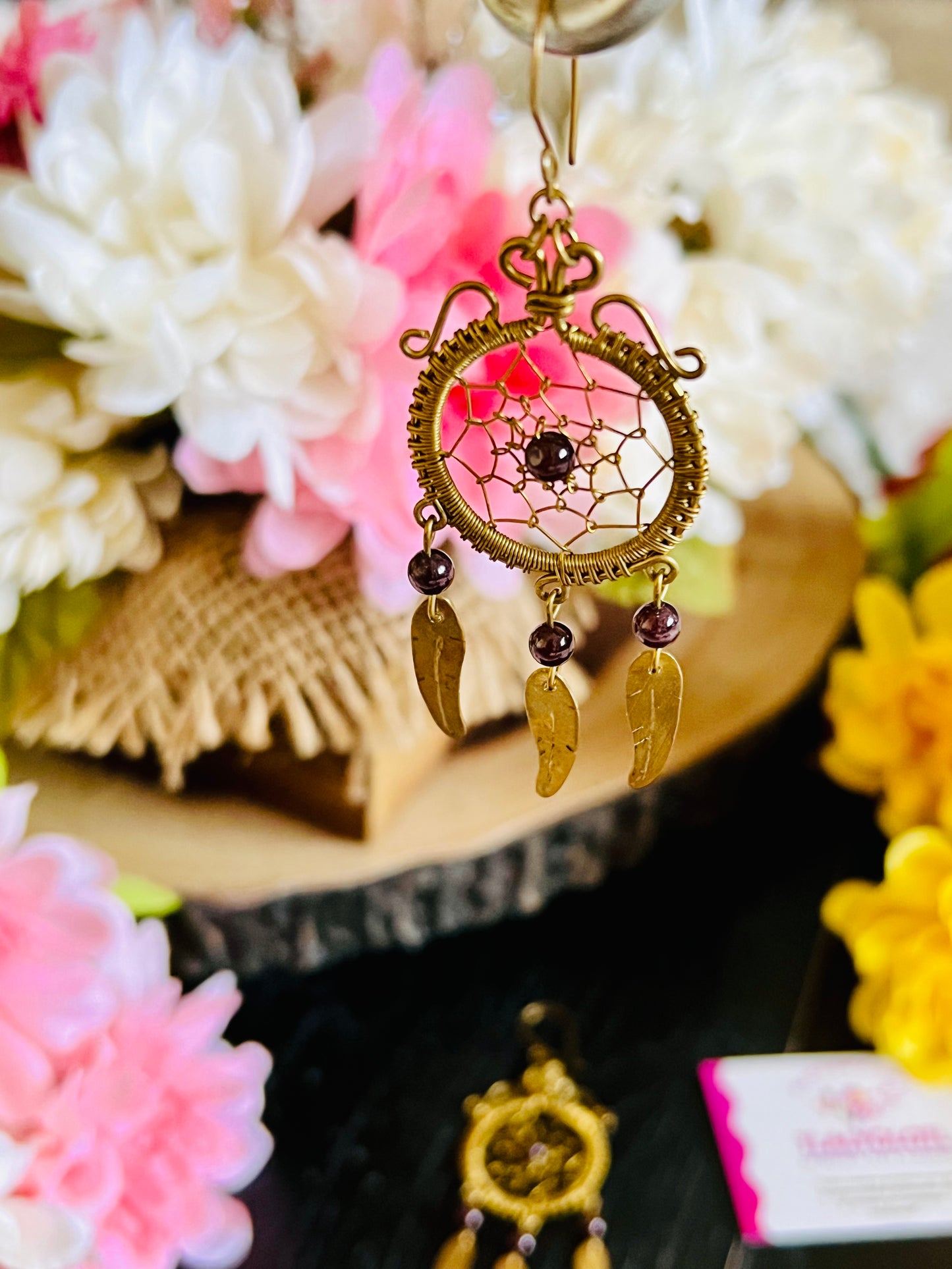 Dream Catcher Brass Earrings