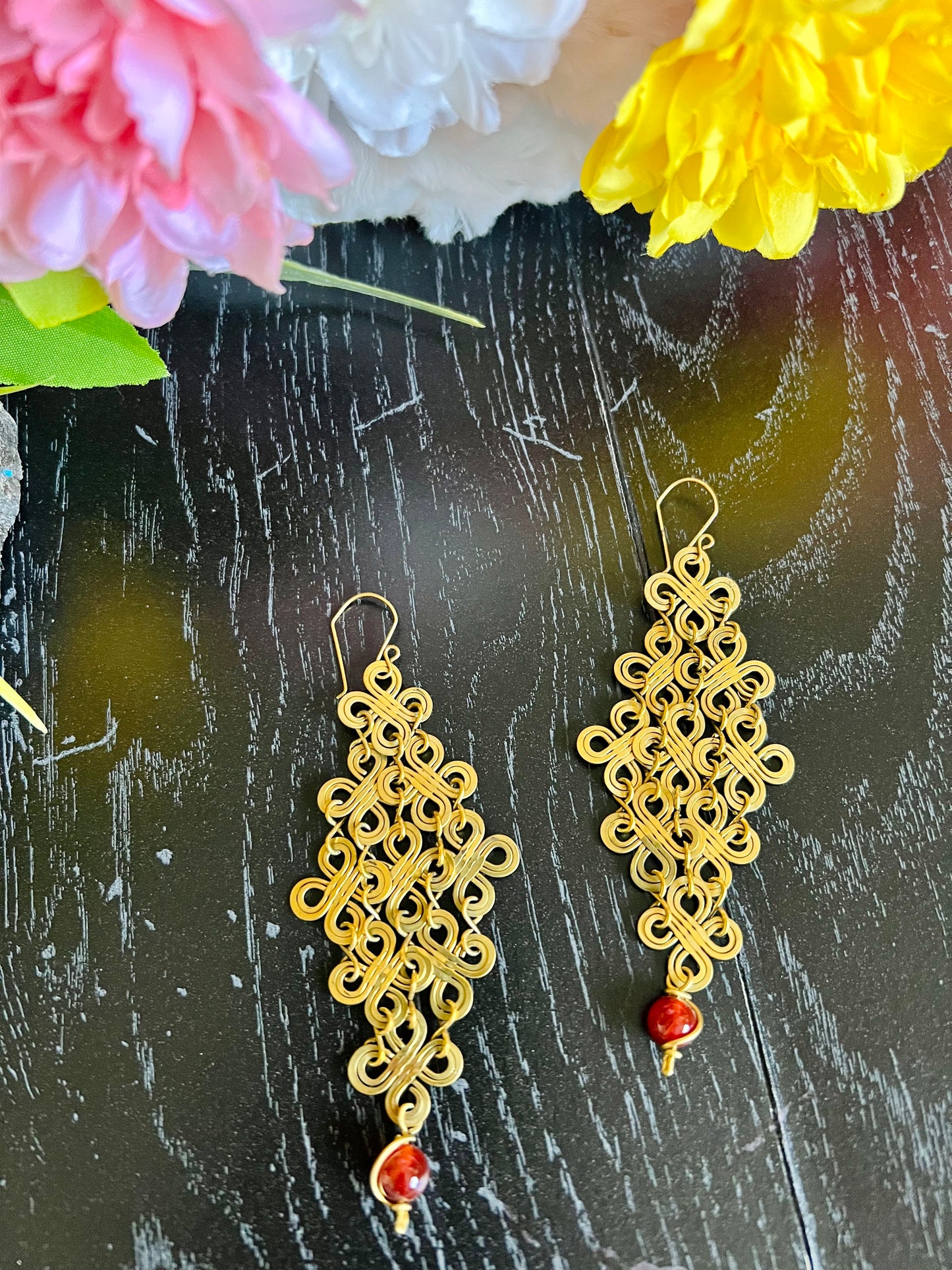 Chandelier Cornelian Agate Earrings