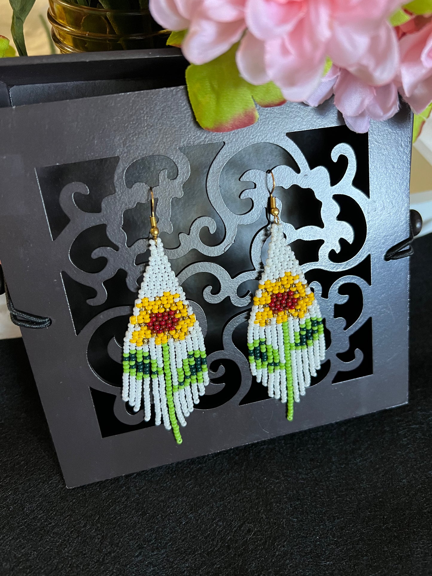 Sunflower Beaded Earrings