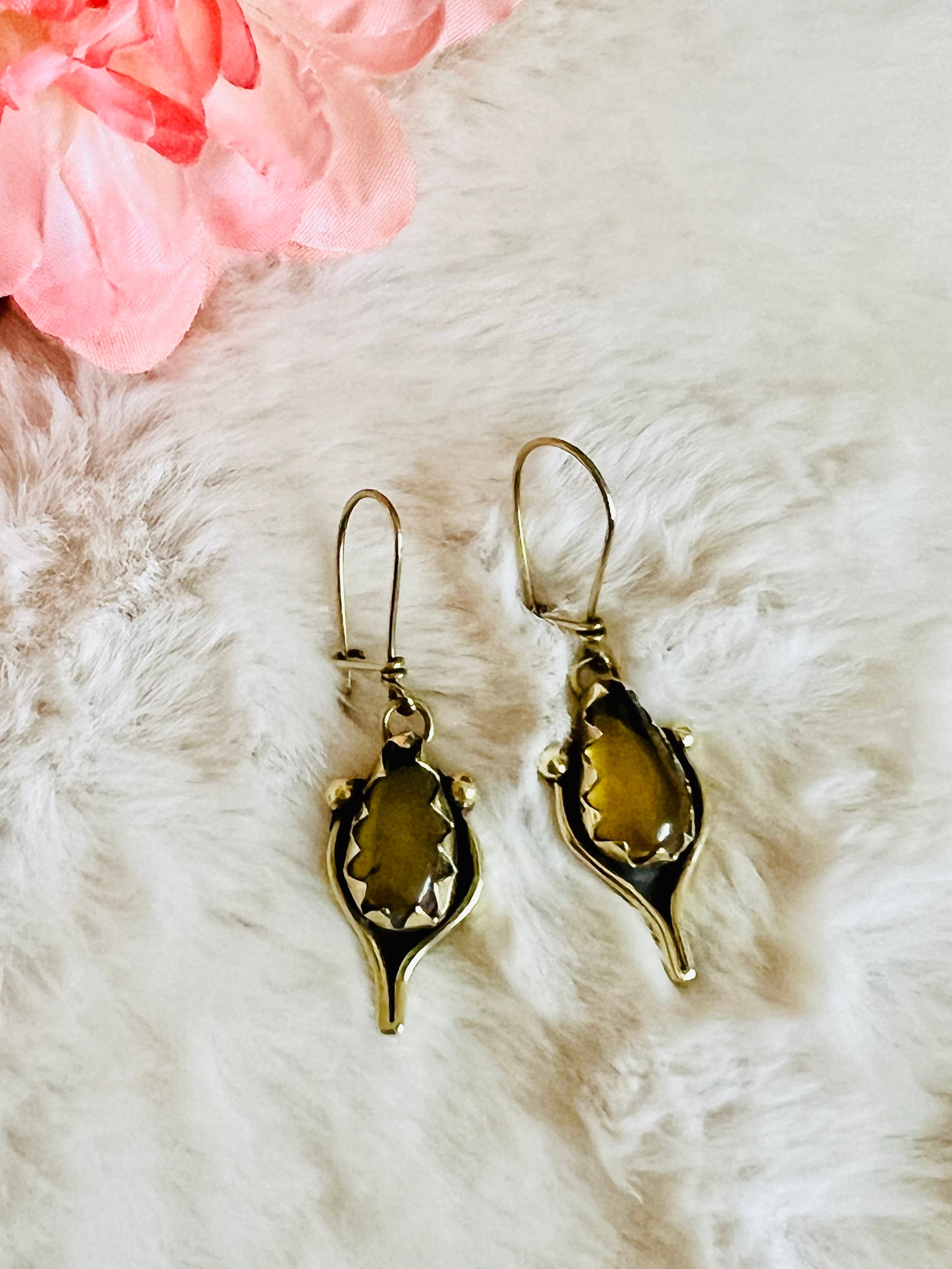 Simojovel Amber Brass Earrings