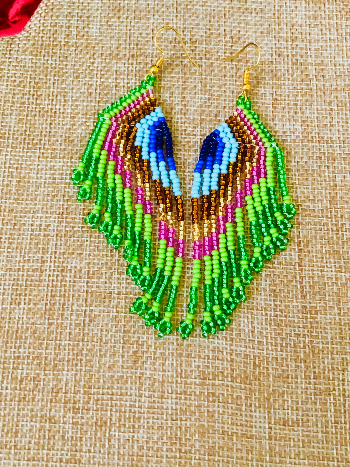 Peacock Beaded Earrings