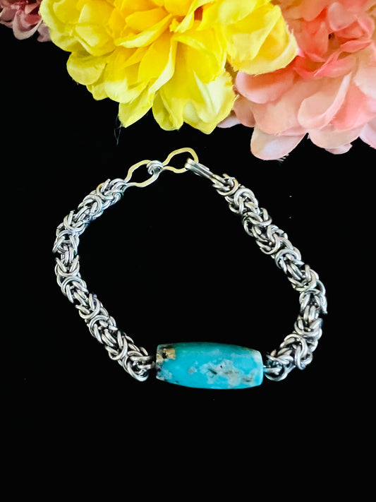 Stainless Steel Turquoise Bracelet