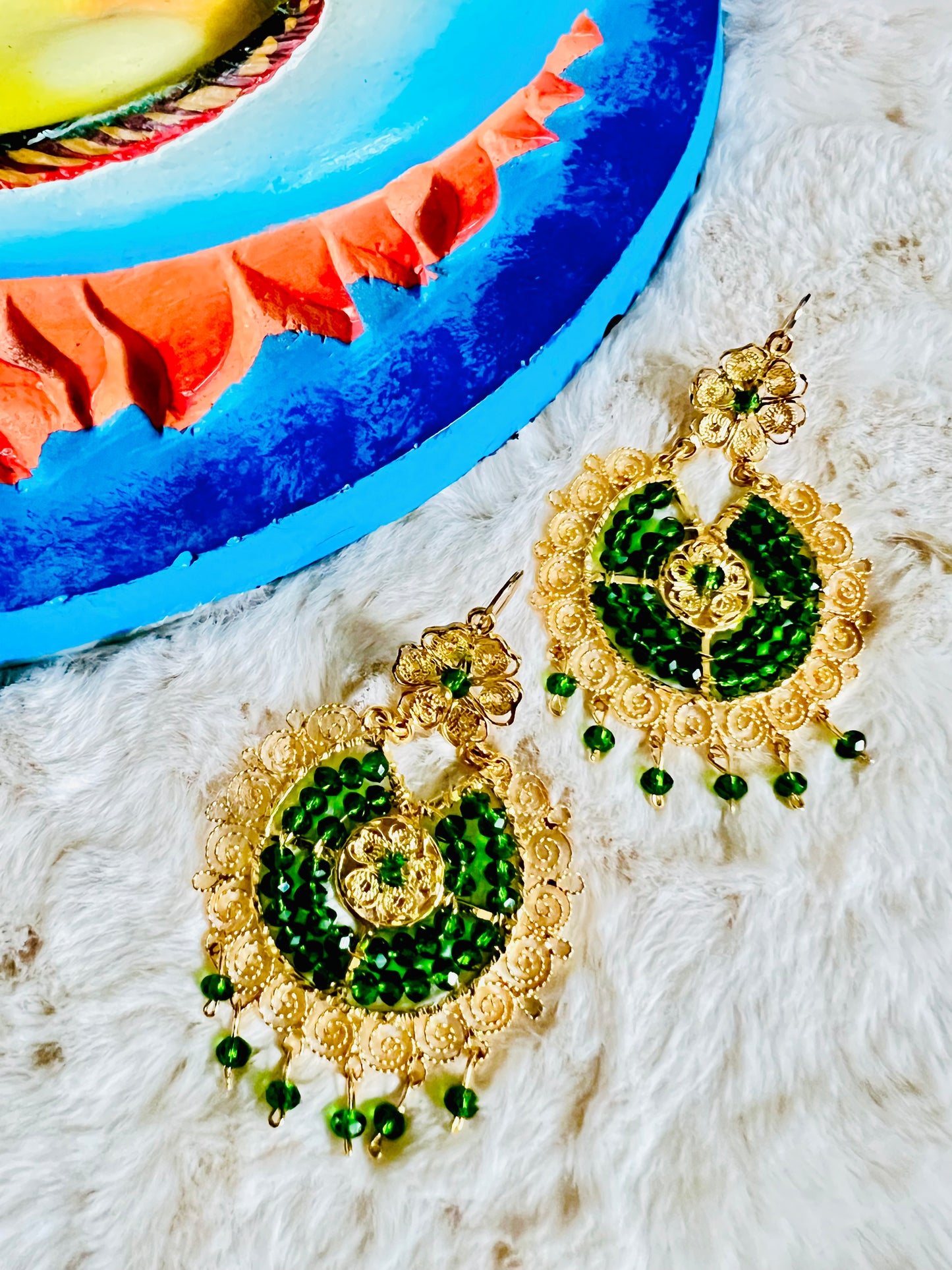 Rosario Filigree Round Earrings