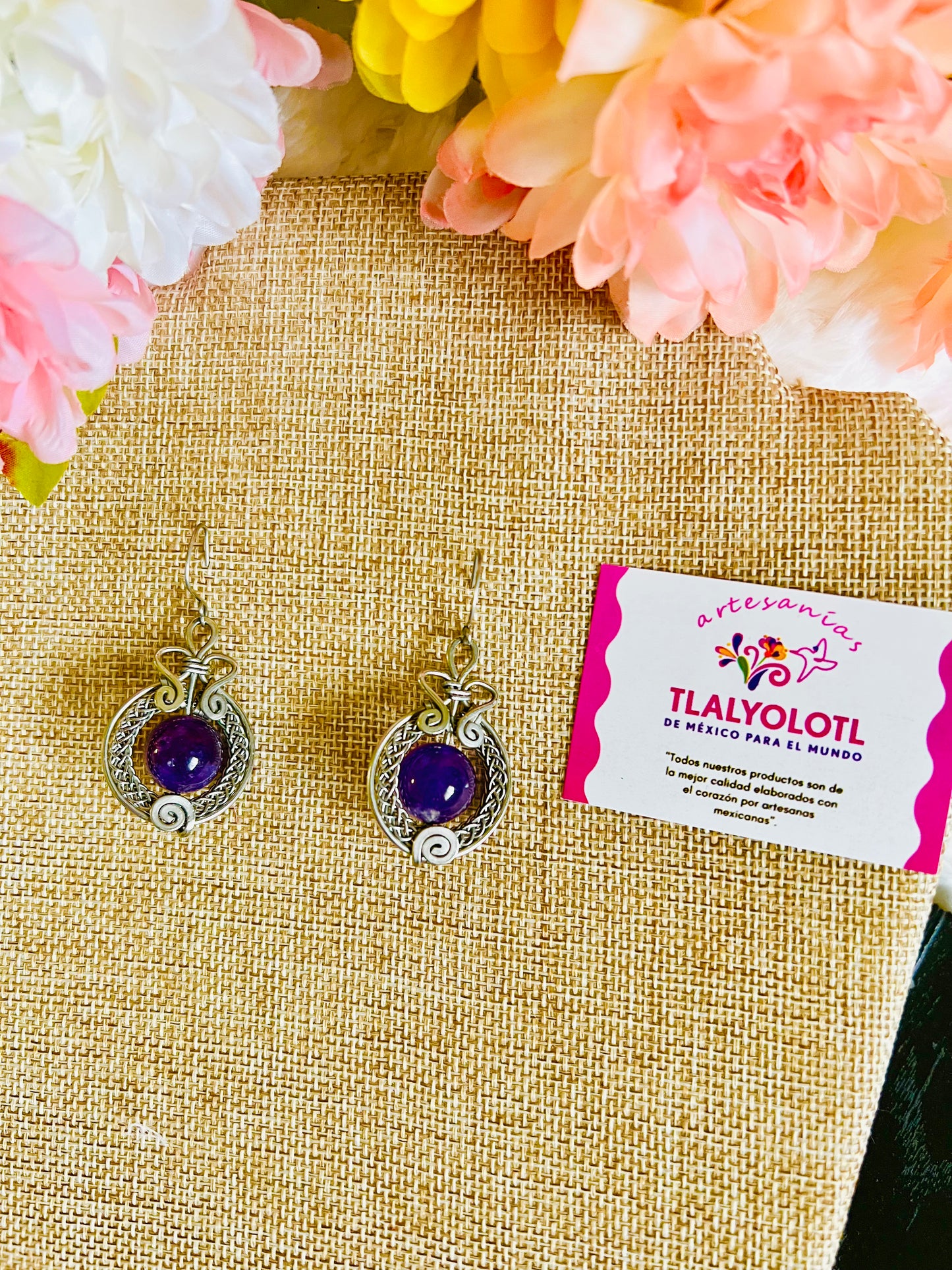 Amethyst Stainless Steel Earrings