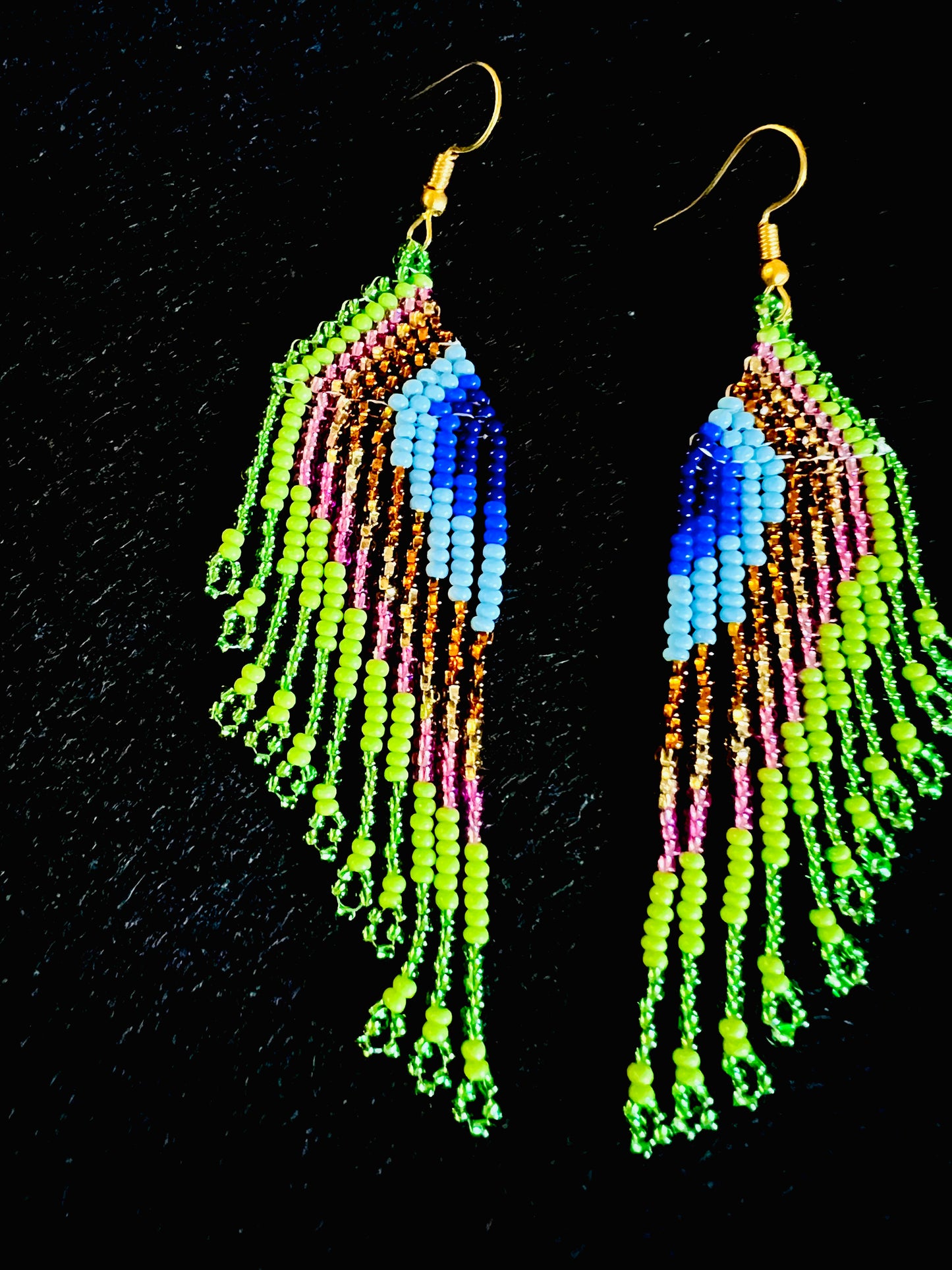 Peacock Beaded Earrings