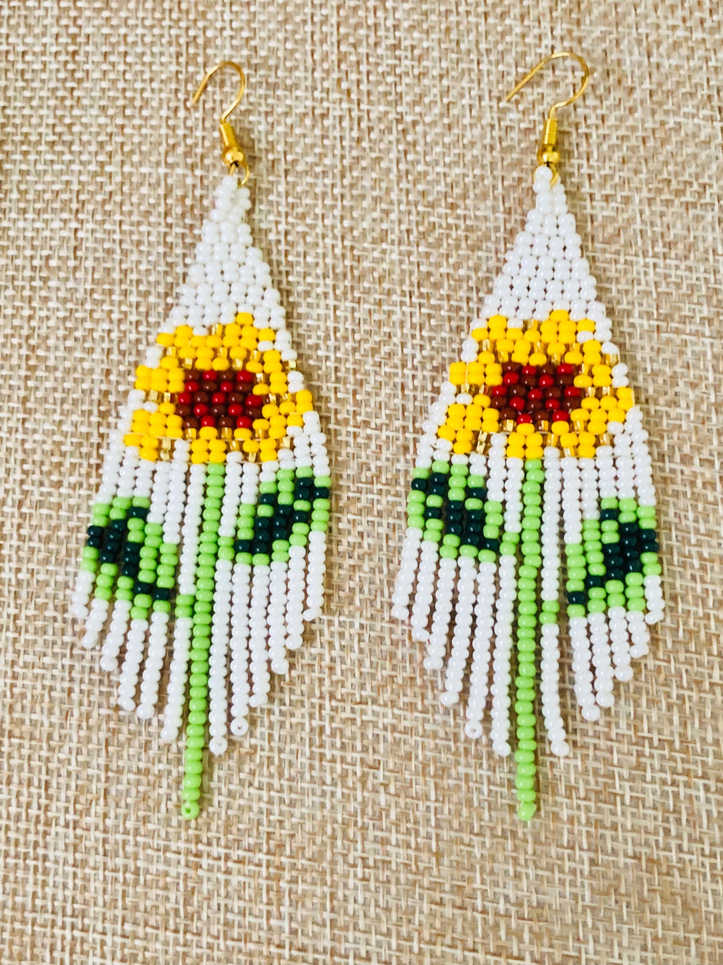 Sunflower Beaded Earrings