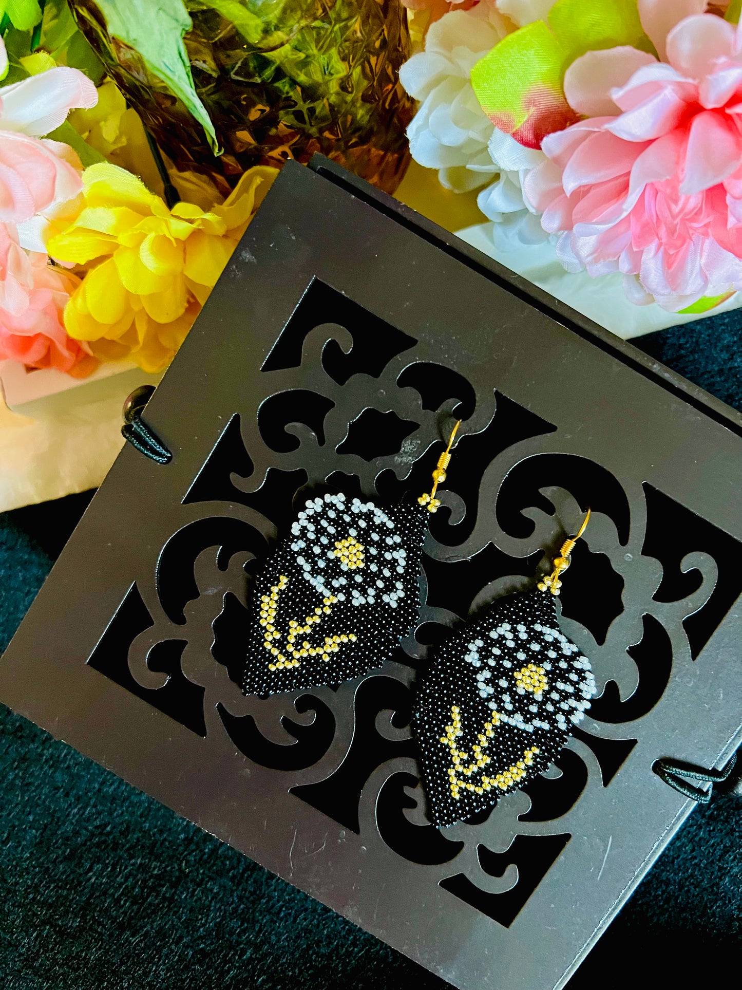 Dandelions Beaded Earrings